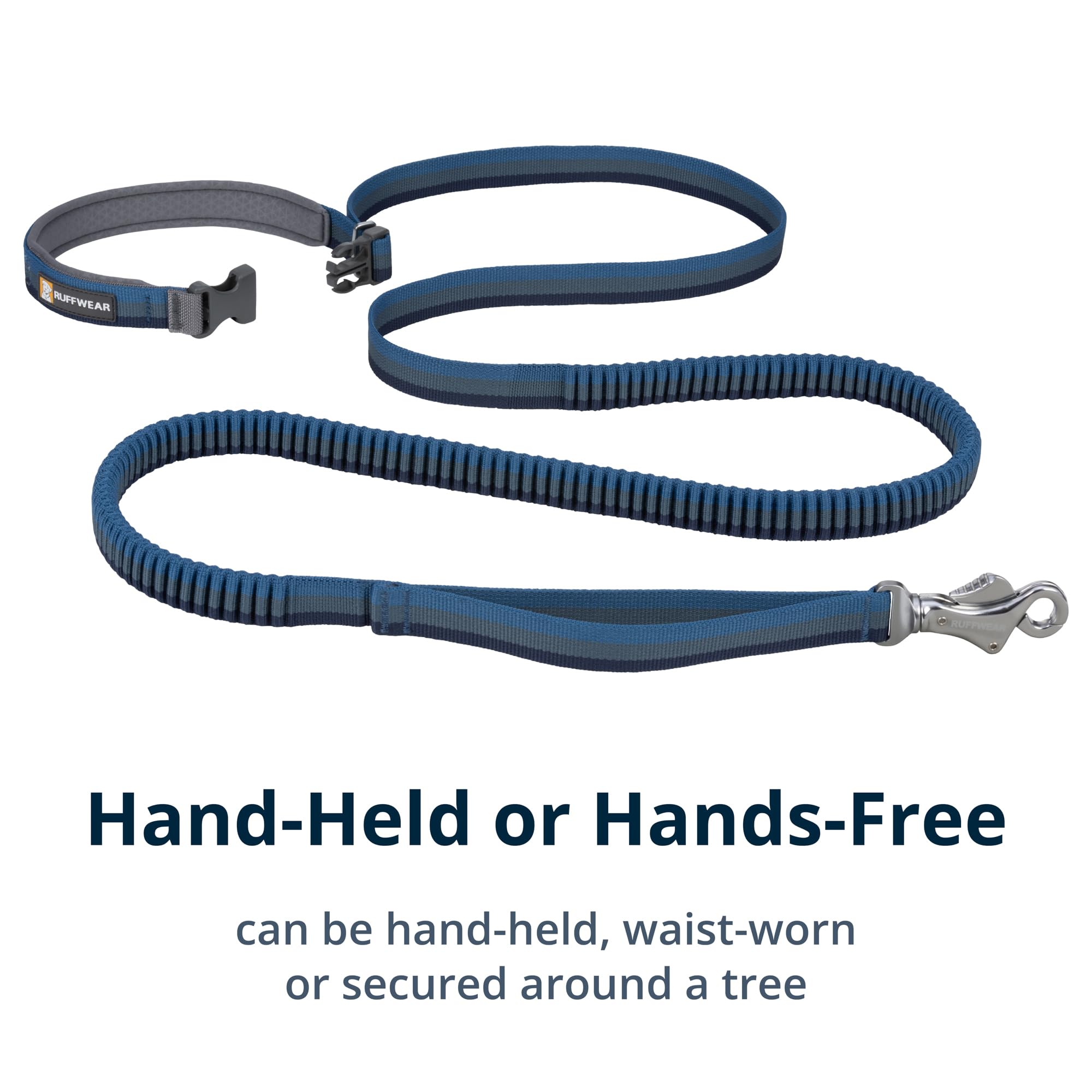 Ruffwear, Roamer Bungee Dog Leash For Running, Biking Or Hiking, Can Be Used Hand-Held Or Hands-Free, Orion Blue, 5.5'-7'