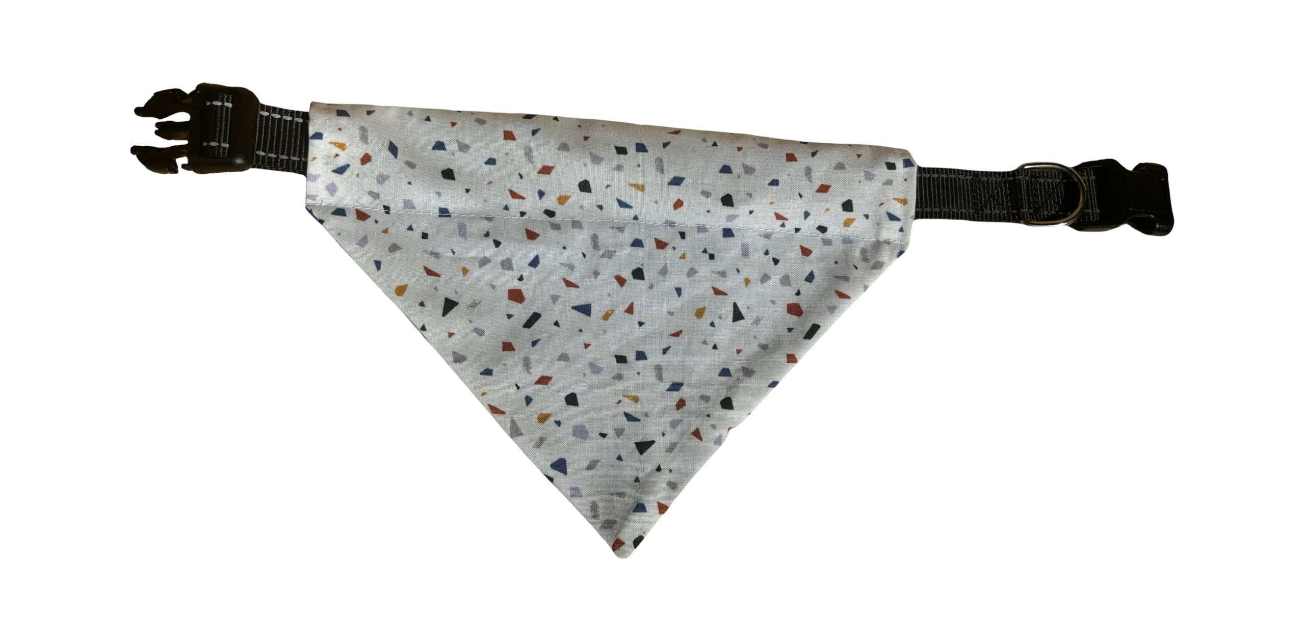 Colorful Dog Bandana | Blue | Geometric | Polka Dots | Reversible Slip On Dog Bandana | Slip Over The Collar Bandana | For Small
