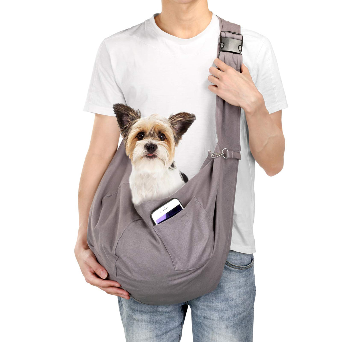 Ownpets Pet Sling Carrier, Pet Sling Carrier Bag Safe,Fit 10~15Lb Cats&Dogs, Comfortable, Adjustable, Perfect For Daily Walk, Outdoor Activity And Weekend Adventure