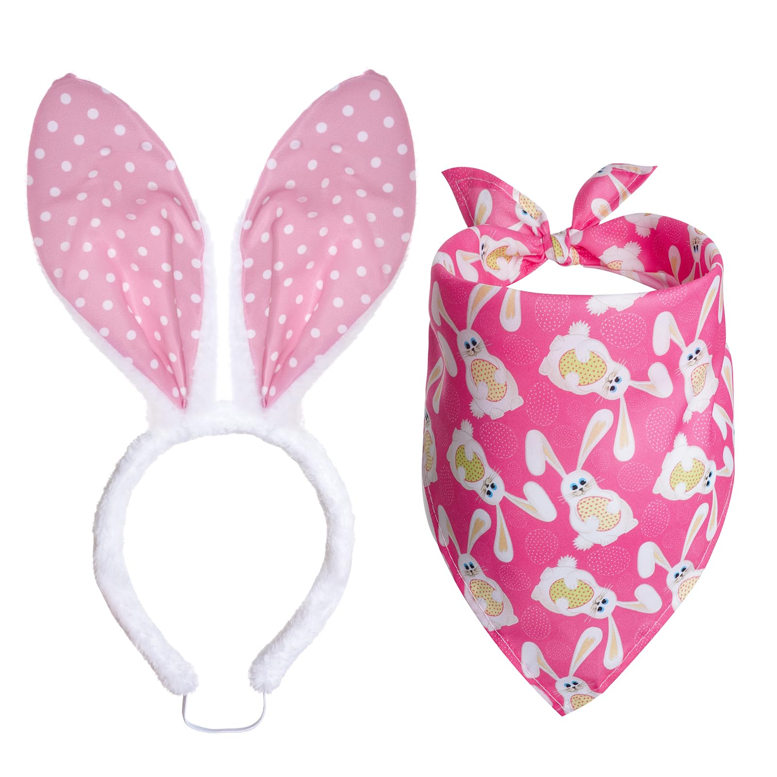 Choyaxo Dog Easter Costume Including Bunny Ears Headband Bandana