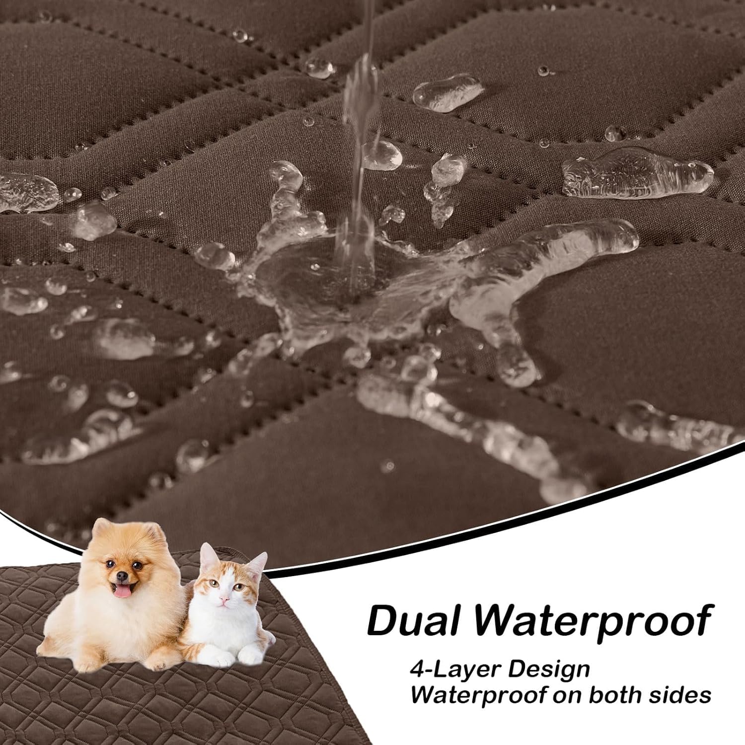 hyha Waterproof Dog Bed Blanket, Soft Pet Blankets, Waterproof Couch Cover for Dogs, Reversible Sofa Covers Washable for Furnitu