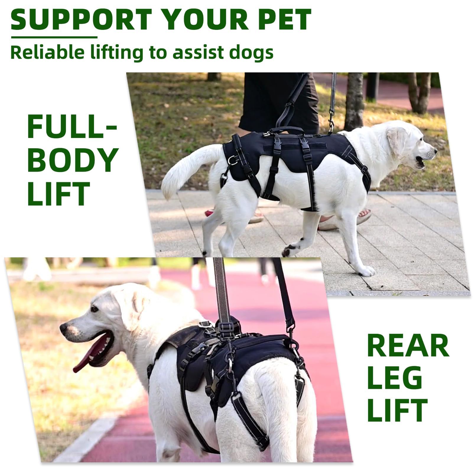 Pupteck Dog Lift Harness For Medium Large Sized Dog, Rehabilitation Sling For Hind Leg Support, Multifunctional Mobility Assista