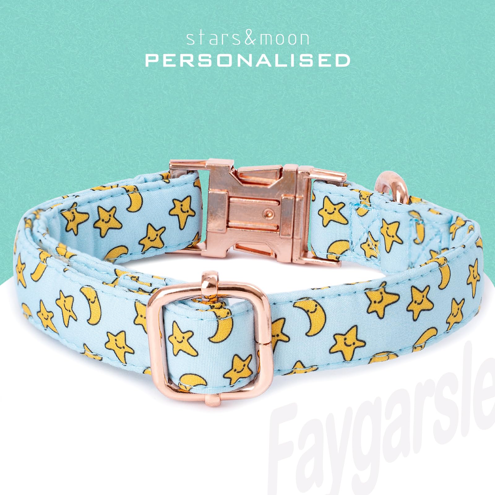 Faygarsle Blue Stars Moon Pattern Dog Collar For Small Medium Large Dogs Cute Puppy Collars For Female Dogs For Summer Spring We
