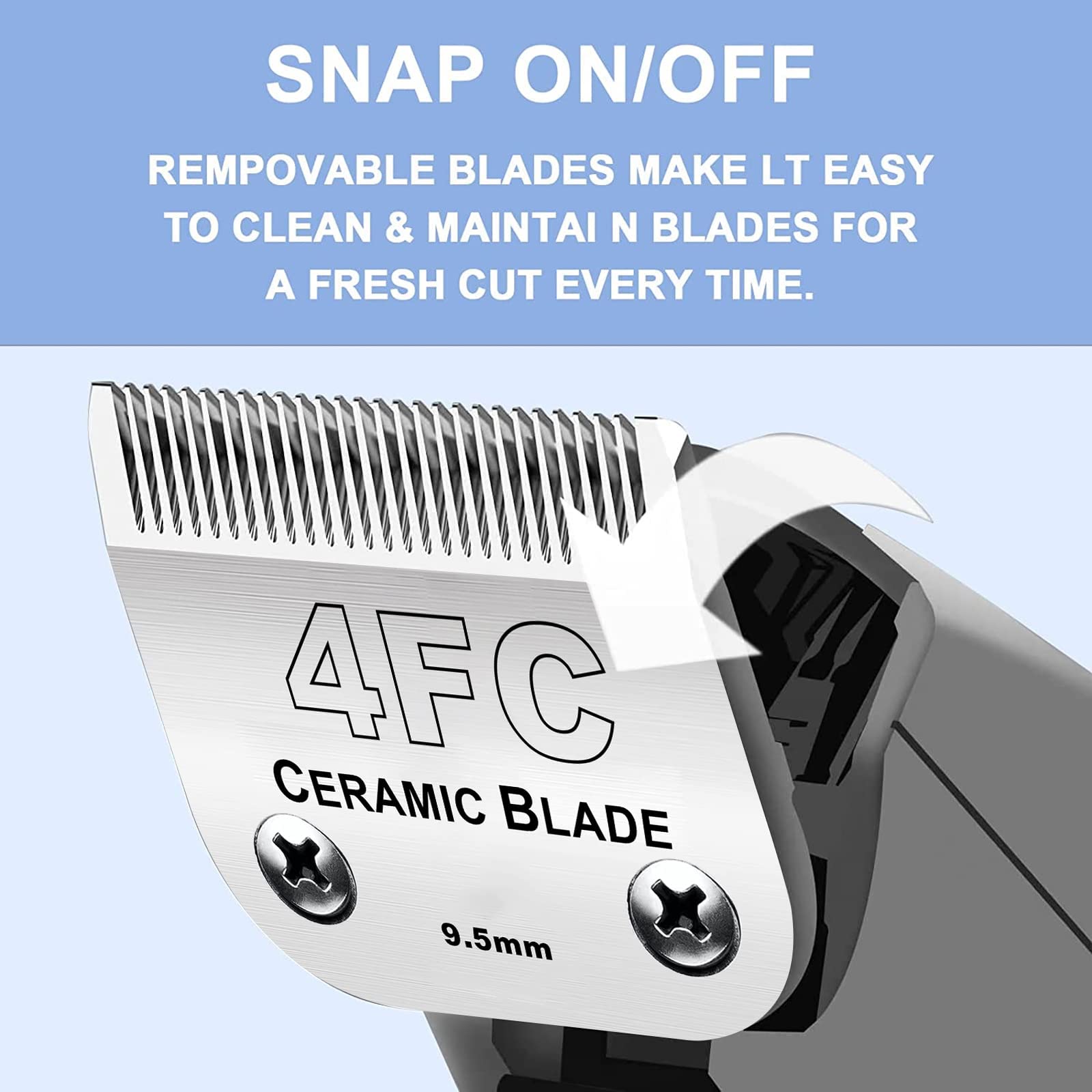 5Pcs 10 Blades Dog Grooming Replacement Blades Compatible With Andis Pet Clipper/Oster A5/Wahl Km Series Dog Clipper,Ceramic Bla