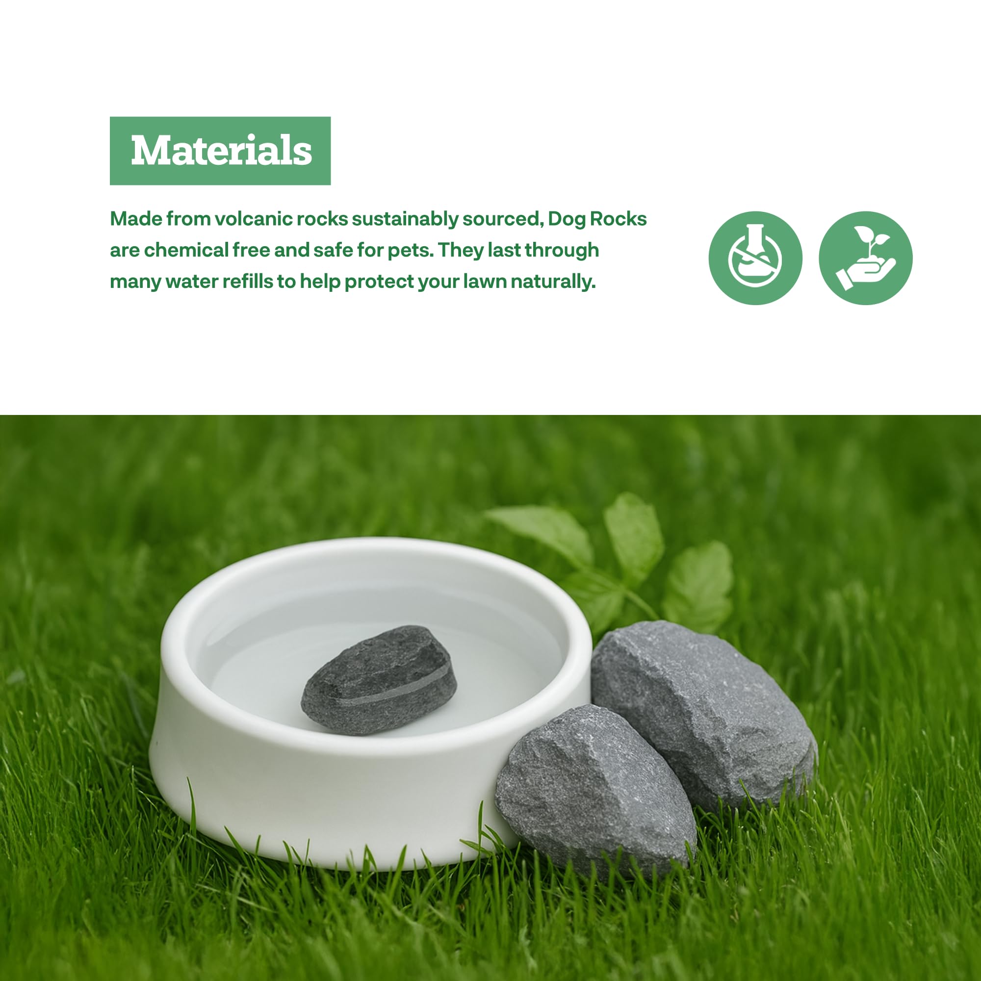Dog Rocks Natural Pet Rock - 200g Pack of 12 for Dog Urine Lawn Care - Brown