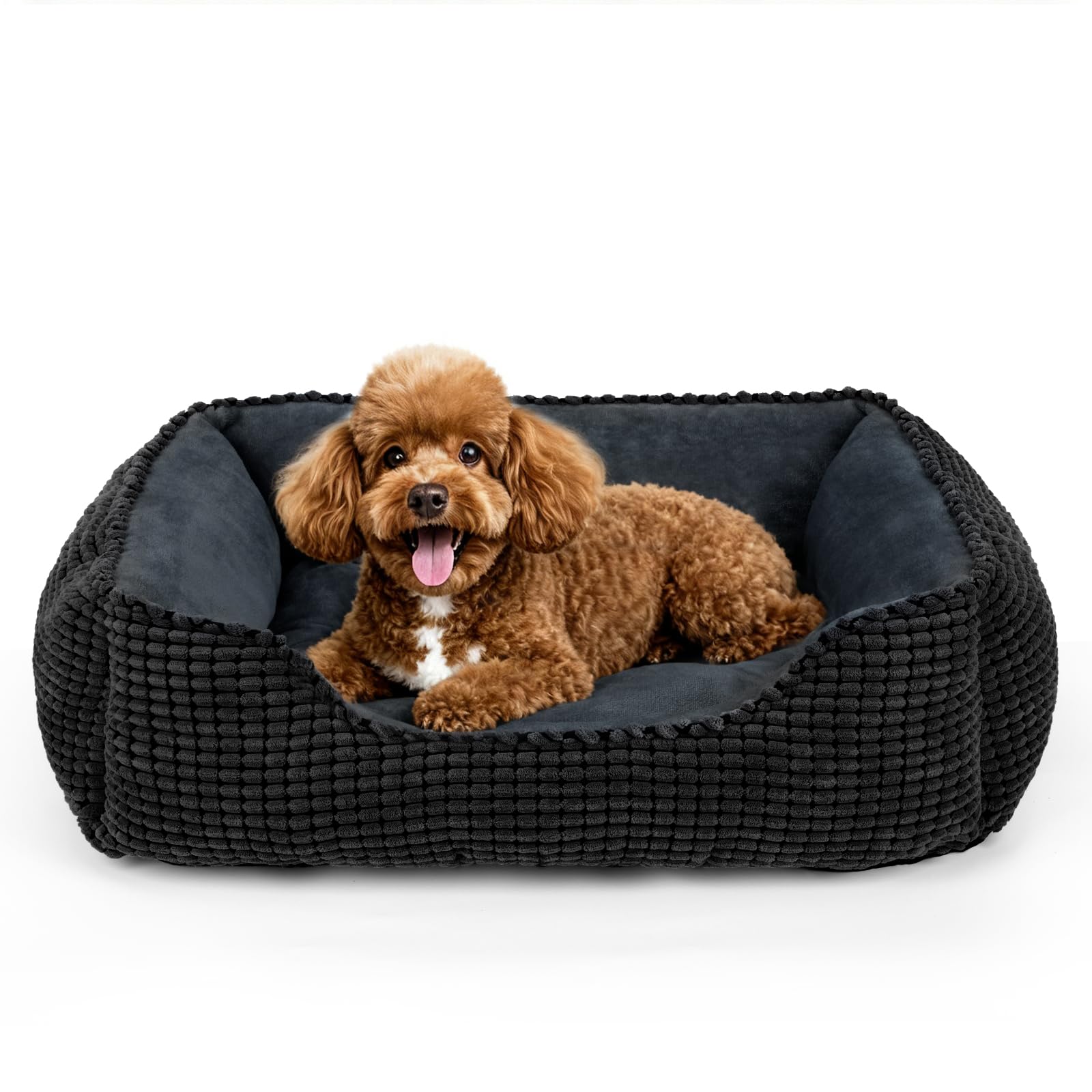 MIXJOY Rectangle Washable Orthopedic Dog Bed for Small, Medium and Large Dogs, Soft Calming, Sleeping Puppy Bed Durable Pet Cudd