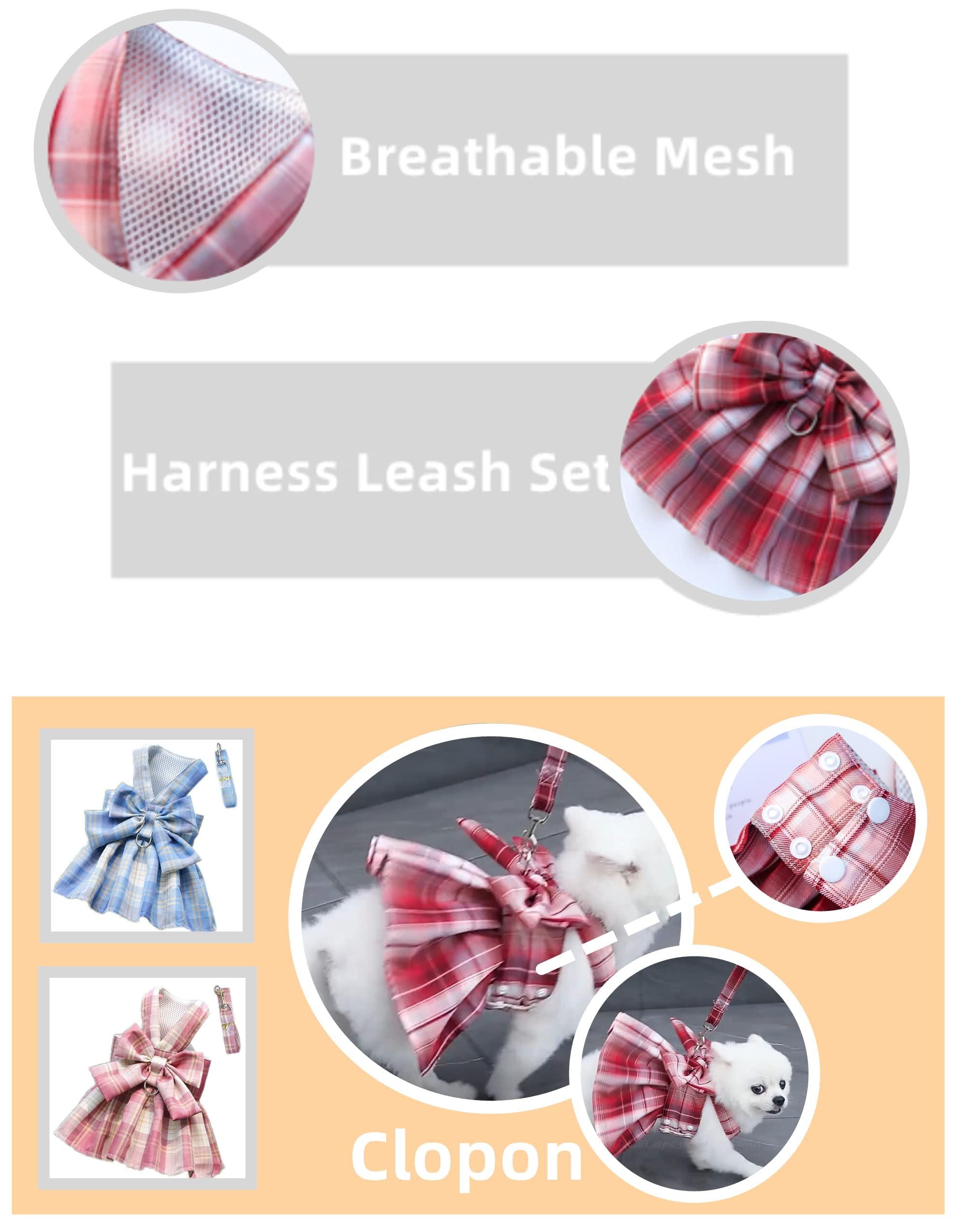 Clopon Female Dog Dresses For Small Dog Tutu Yorkie Dresses For Girl Pink Summer Birthday L