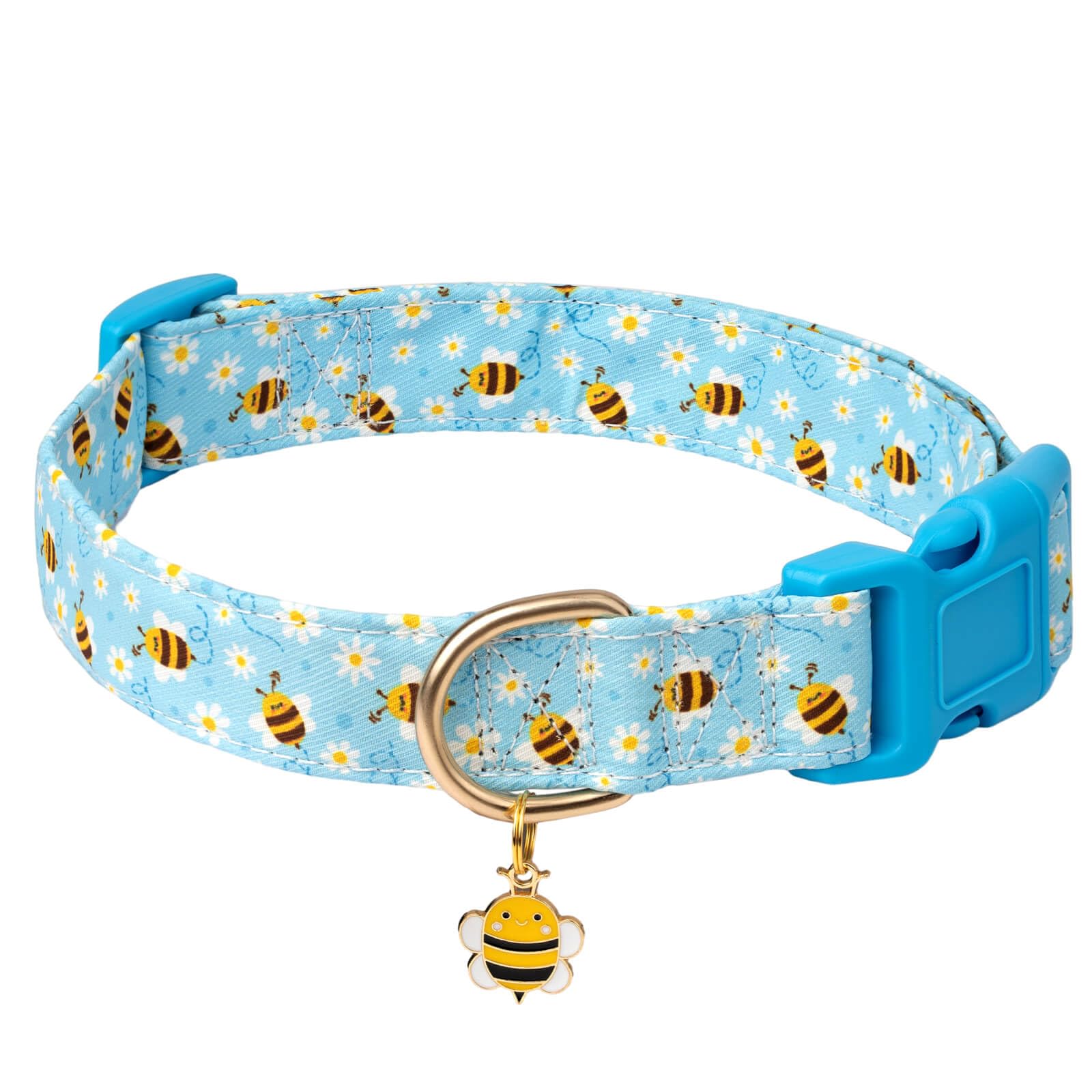 Gelwoo Dog Collars With Buckle Adjustable For Cute Girl Female Boy Dogs,Special Soft And Fancy Dog Pet Collar With Bee Design Fo