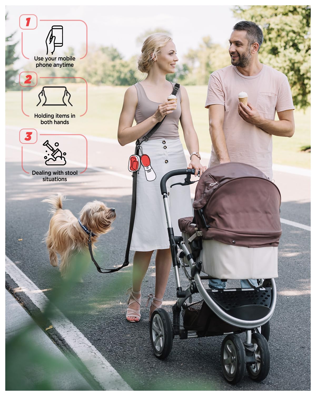 Hands Free Dog Leash for All Shapes,6.5-9.8ft Dual Adjustable Dog Leash,Crossbody Dog Leash with Padded Handle for Dog Walking,L