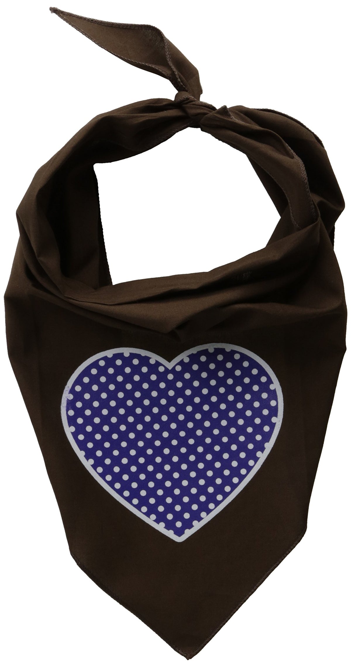Pet and Dog Bandana Screen Printed, &quot;Purple Swiss Dot Heart&quot; Cocoa Large