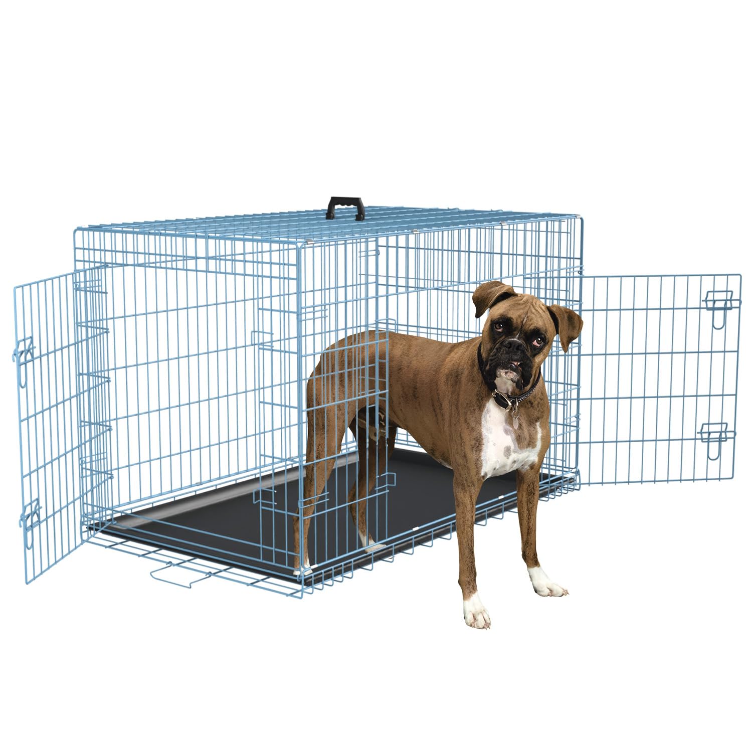 36,42,48 Inch Dog Crate For Large Dogs Dog Cage Dog Kennel Pet Crate For Large Dogs Folding Metal Pet Cage Double Door Leak-Proo