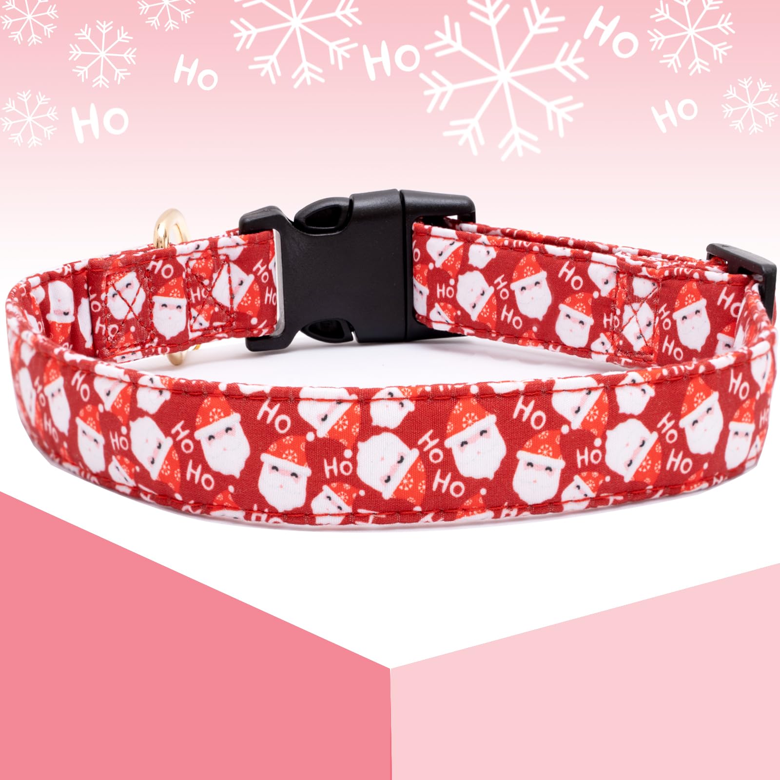 Faygarsle Red Dog Collar Christmas Design Santa Claus Pattern For Small Medium Large Dogs Collar Cute Stylish Girl Boy Christmas Dog Collar Xs