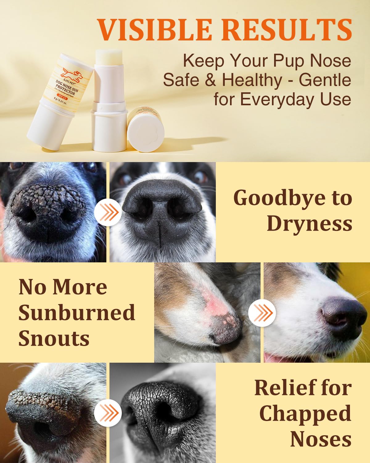 Dog Nose Sun Protector Balm - SPF25+ Snout Sunscreen for Pups, Shea Butter & Coconut Oil Moisturizer Formula, Protects & Against