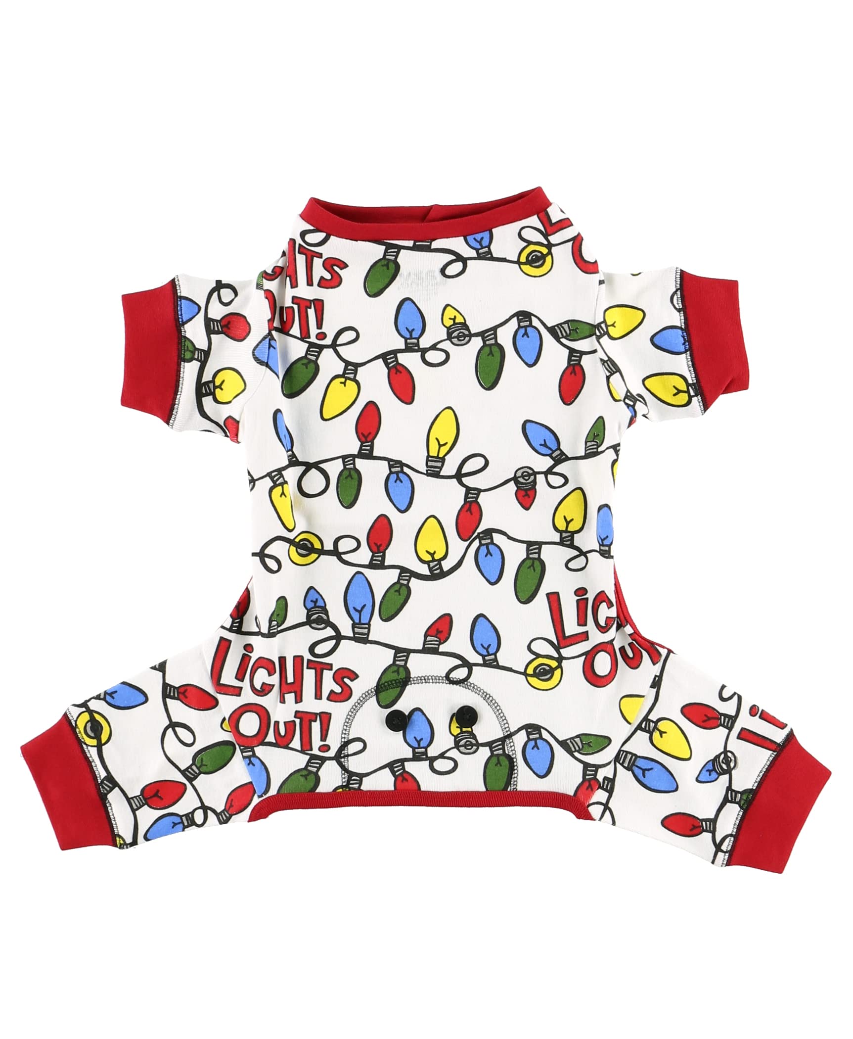 Lazy One Flapjacks, One-Piece Dog Sweater, Matching Family Pajamas For Dogs, Christmas Lights, Holiday, Lights Out (Small)