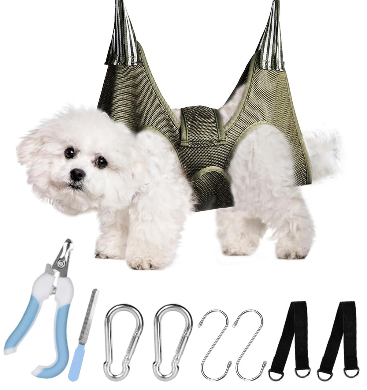 Letrcxo Cat/Dog Grooming Hammock Hanging Harness,Pet Grooming Restraint Sling With Wide Strap Anti Scratch&Bite,For Nail Trim/Ta