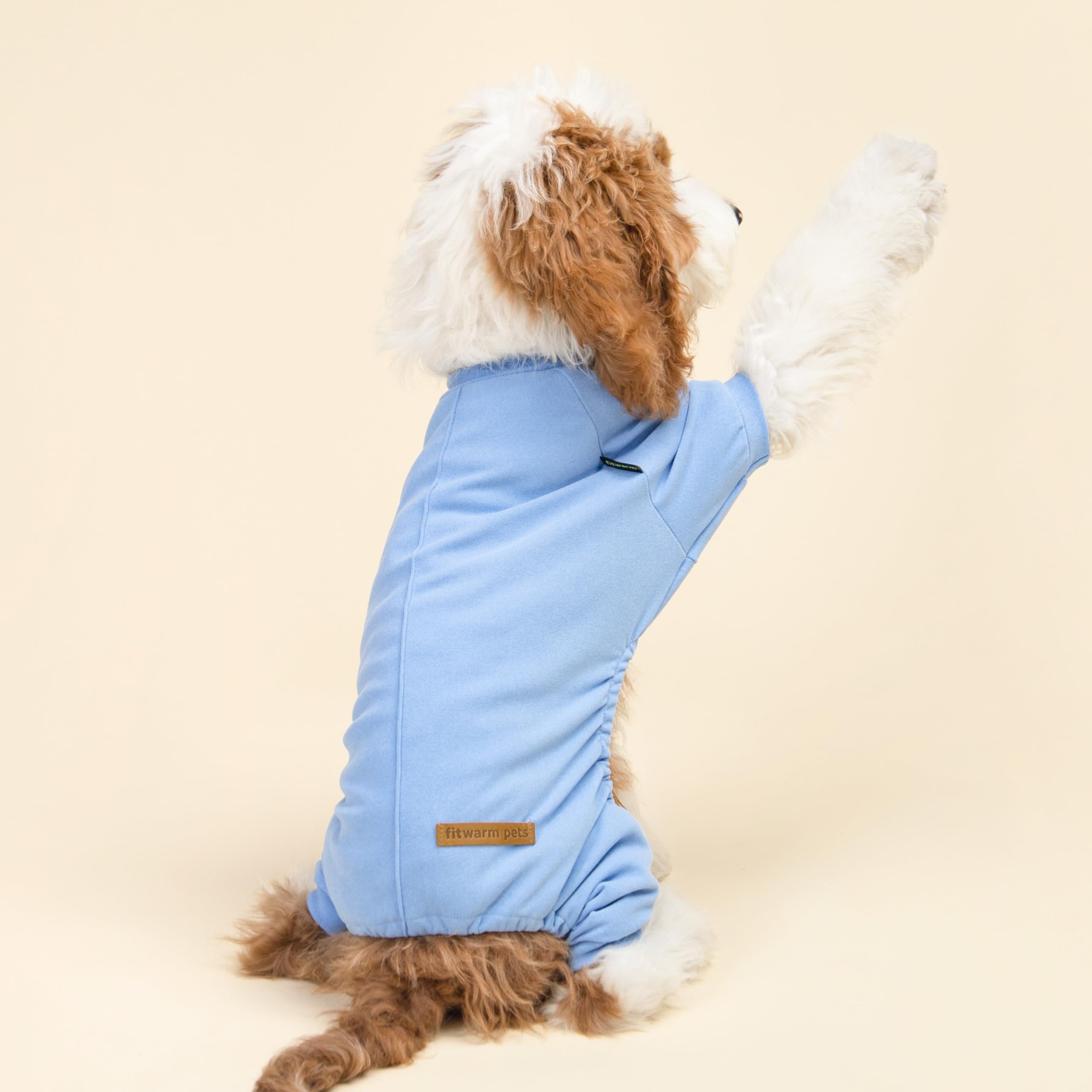 Fitwarm 2 Pack Lightweight Fleece Dog Pajamas, Warm Winter Dog Clothes for Small Dogs Boy Girl, Fuzzy Pet Onesie with Feet, Ligh