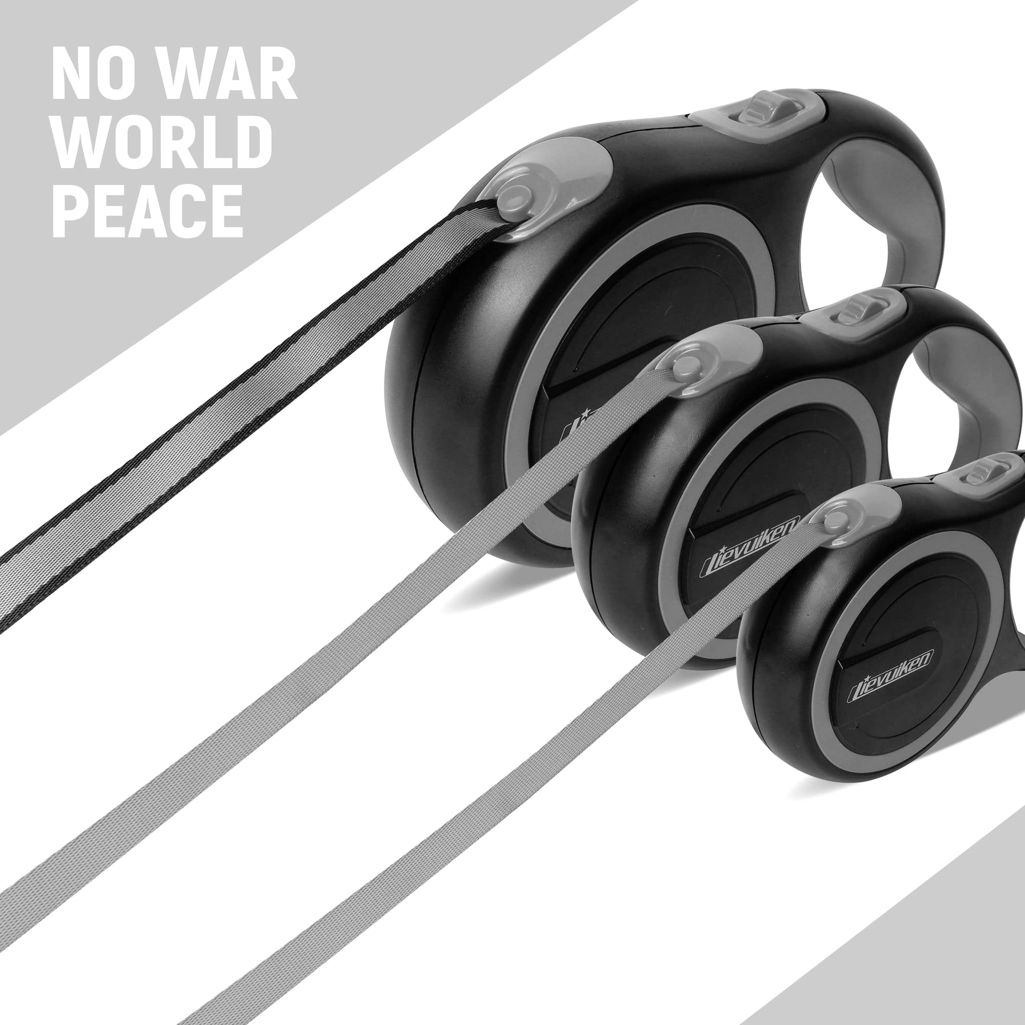 Lievuiken 10 Ft Retractable Dog Leash With No Tangle For Dog Up To 33Lbs, One-Handed Brake, With Non-Slip Handle, Strong Nylon T