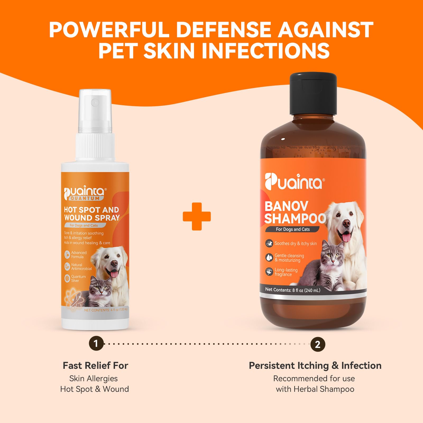 PUAINTA Hot Spot Spray for Dogs, Pipot Skin Spray Dogs, Itch Relief and Hot Spot Spray Treatment for Dogs, Promote Wound Healing