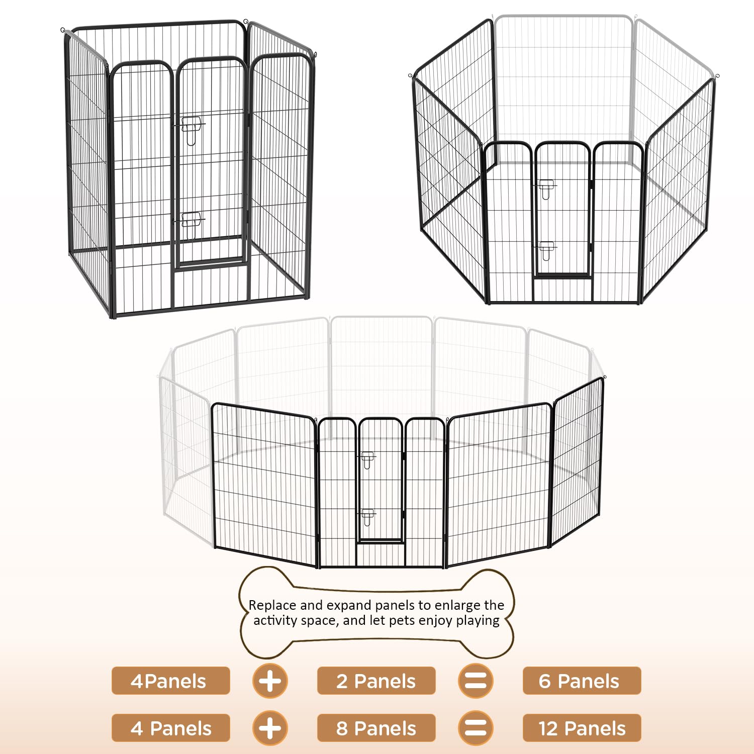 Bestpet Dog Playpen Indoor 40 Inch Height 4 Panels Dog Pen For Medium And Large Dogs, Exercise Pen Pet Dog Fence With Doors Pet