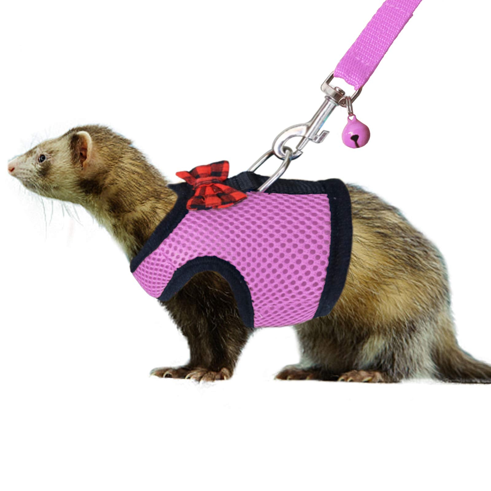 Rypet Small Animal Harness And Leash - Soft Mesh Small Pet Harness With Safe Bell, No Pull Comfort Padded Vest For Small Pet Pin