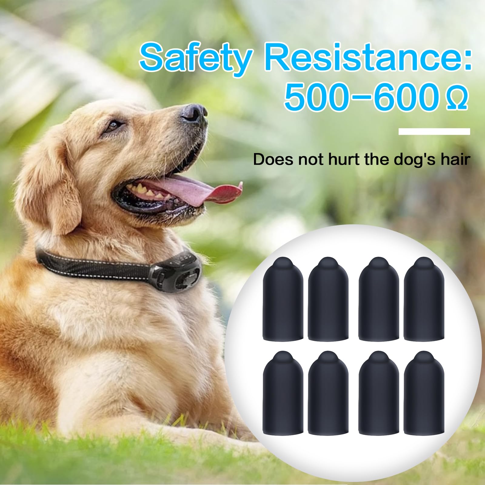 Shock Collar Rubber Tips For Dog,24 Pieces Column Conductive Rubber Sleeve Prong Collar Cover Training Collar Replacement Parts