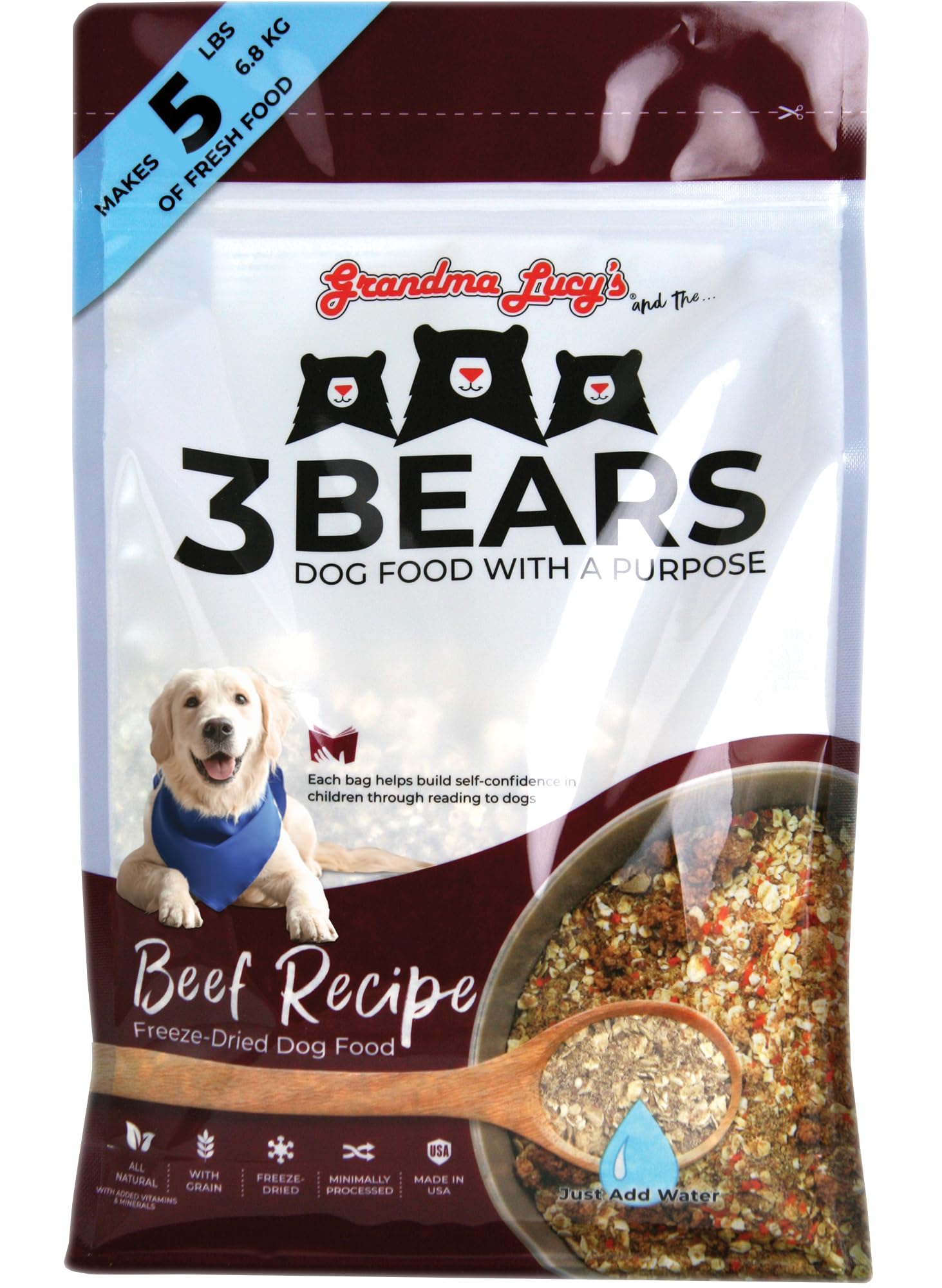 Grandma Lucys 3 Bears Beef Dog Food - 1lb