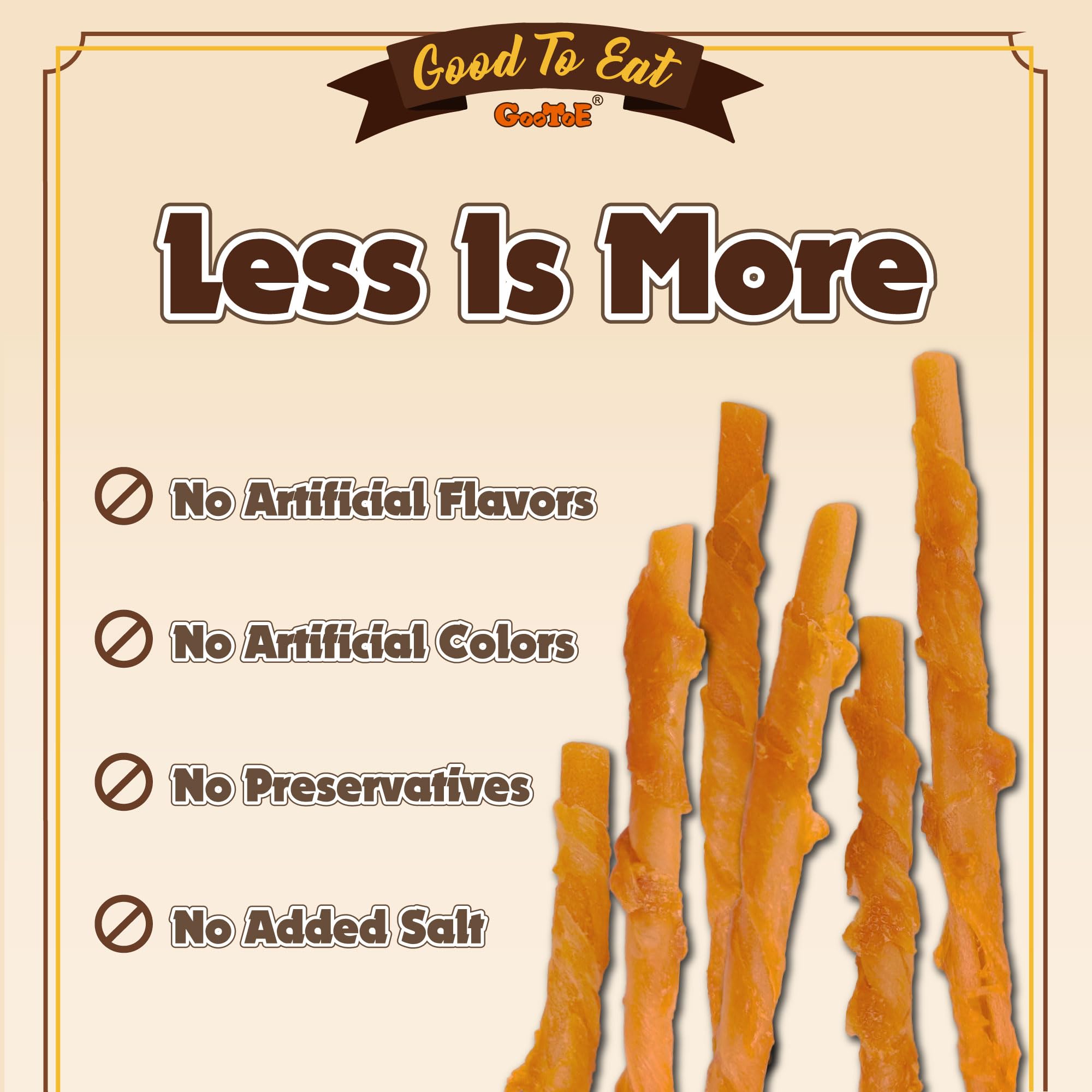 Gootoe Turkey Tendon Dog Treats, Twists (M) 5 oz, 100% USA-Sourced Turkey, Natural Snack, Premium Puppy Chews, Hypoallergenic, R