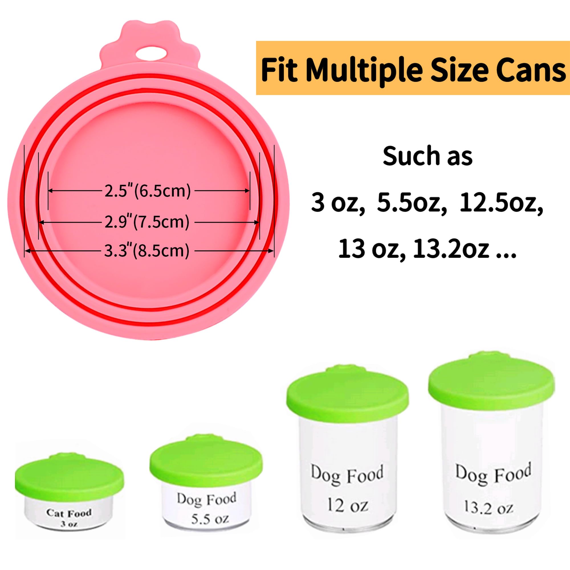 Lydia s Deal 2 Pack Pet Food Can Covers, Universal Silicone Can Lids for Dog & Cat Food, Fits Most Standard Size Food Cans, BPA