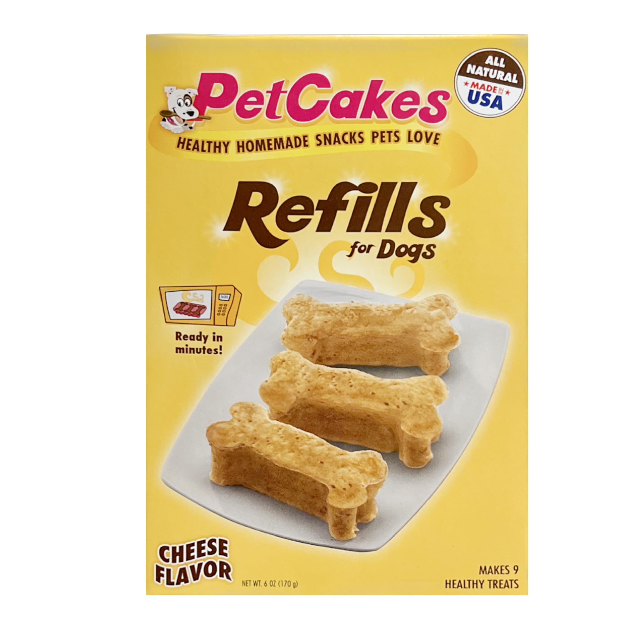 PetCakes Treat Mix Refills for Dogs and Cats - Make Healthy Cakes, Cookies, and Cupcakes - Includes 3 (2oz.) Pouches, Cheese Fla