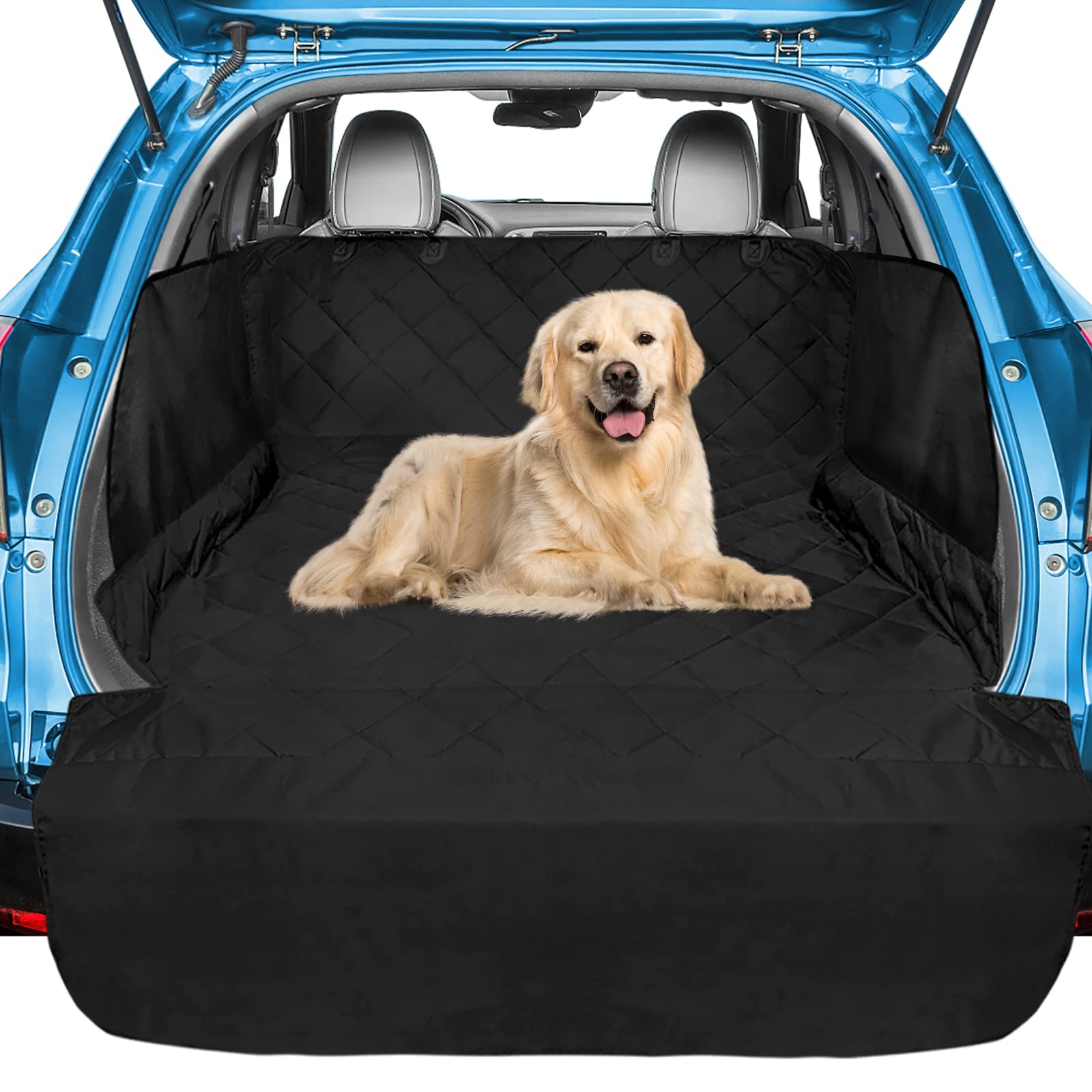 Veckle SUV Cargo Liner for Dogs Water Resistant Dog Trunk Cover with Side Flaps Nonslip Pet Cover, Universal Fit Cargo Area Prot