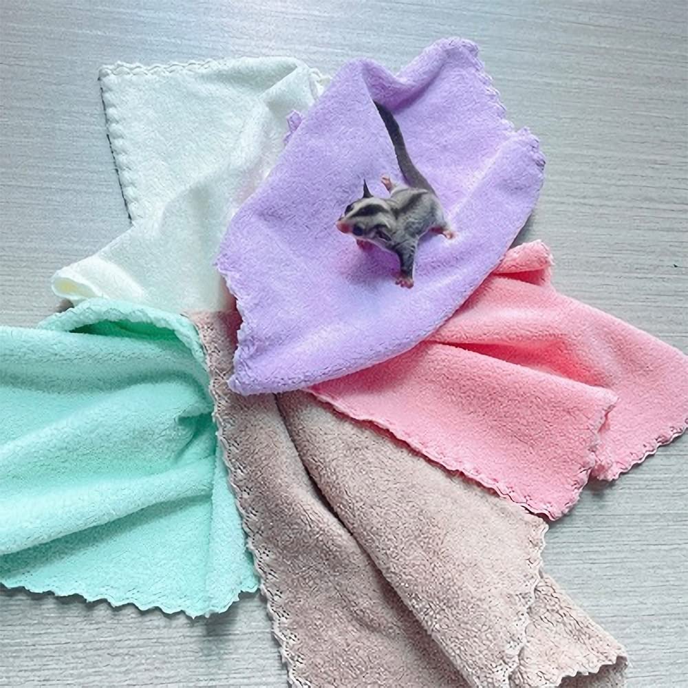 5 Pieces Of Guinea Pigs Soft Blankets, Hamster Cotton Cage Liners, Small Animals Bedding Mats Bathe Towels (S)