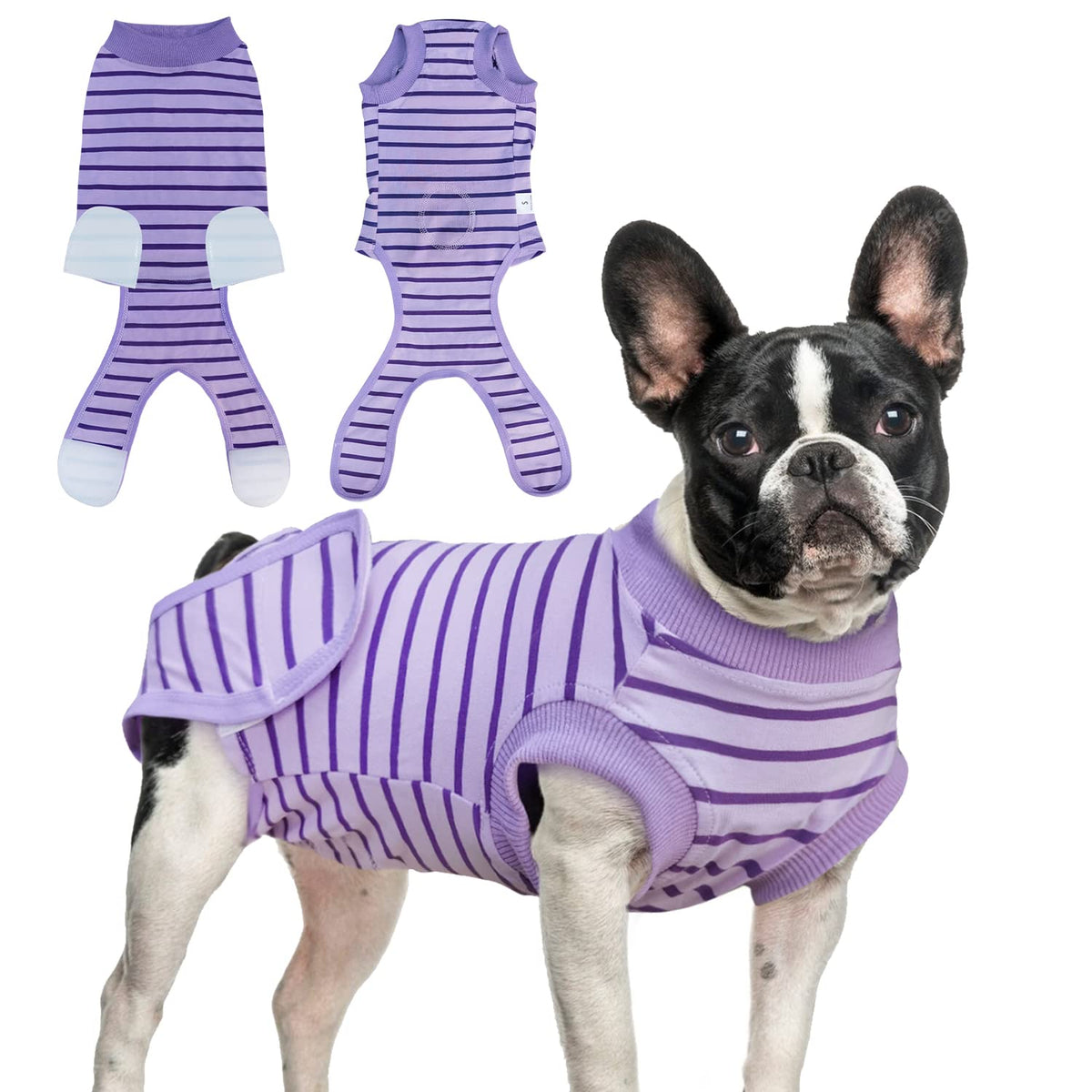 Dog Recovery Suit, Surgery Recovery Suit For Male Female Dogs Cats Spayed Dog Onesie After Surgery, Dog Post Surgery Suit Anti Licking & Biting Surgical Shirt With Pee Hole,Purple Small