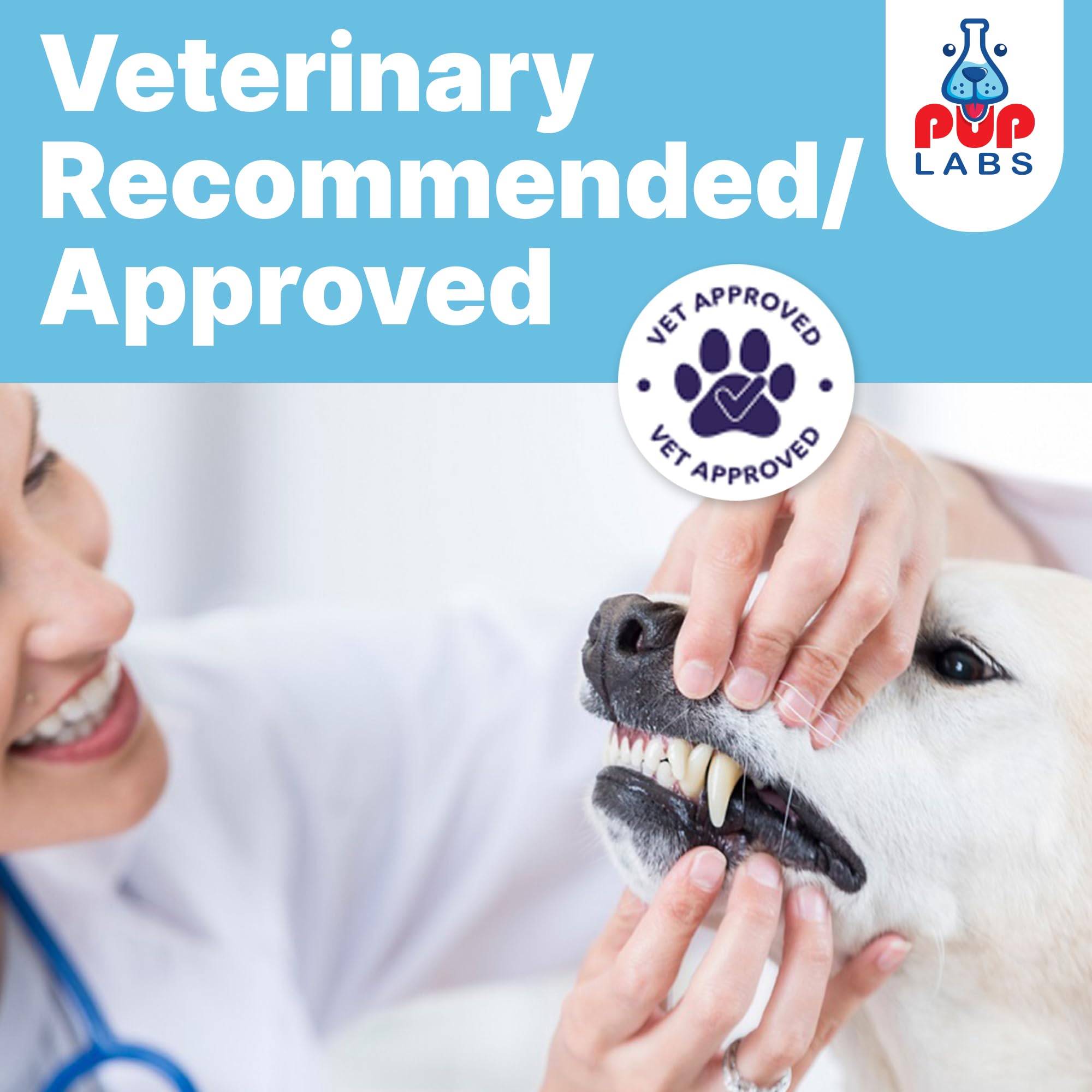 Pup Labs ProDenta, Tartar Remover for Dogs and Dog Bad Breath Eliminator, Natural Powder for Plaque and Gum Support, Made in USA