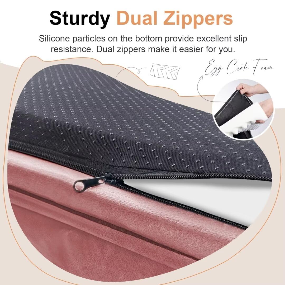 Large Dog Bed Orthopedic Washable: Beds Bolster Xl Bed Big Xlarge Dogs Memory Foam Sofa Couch Waterproof Removable Cover - Pink