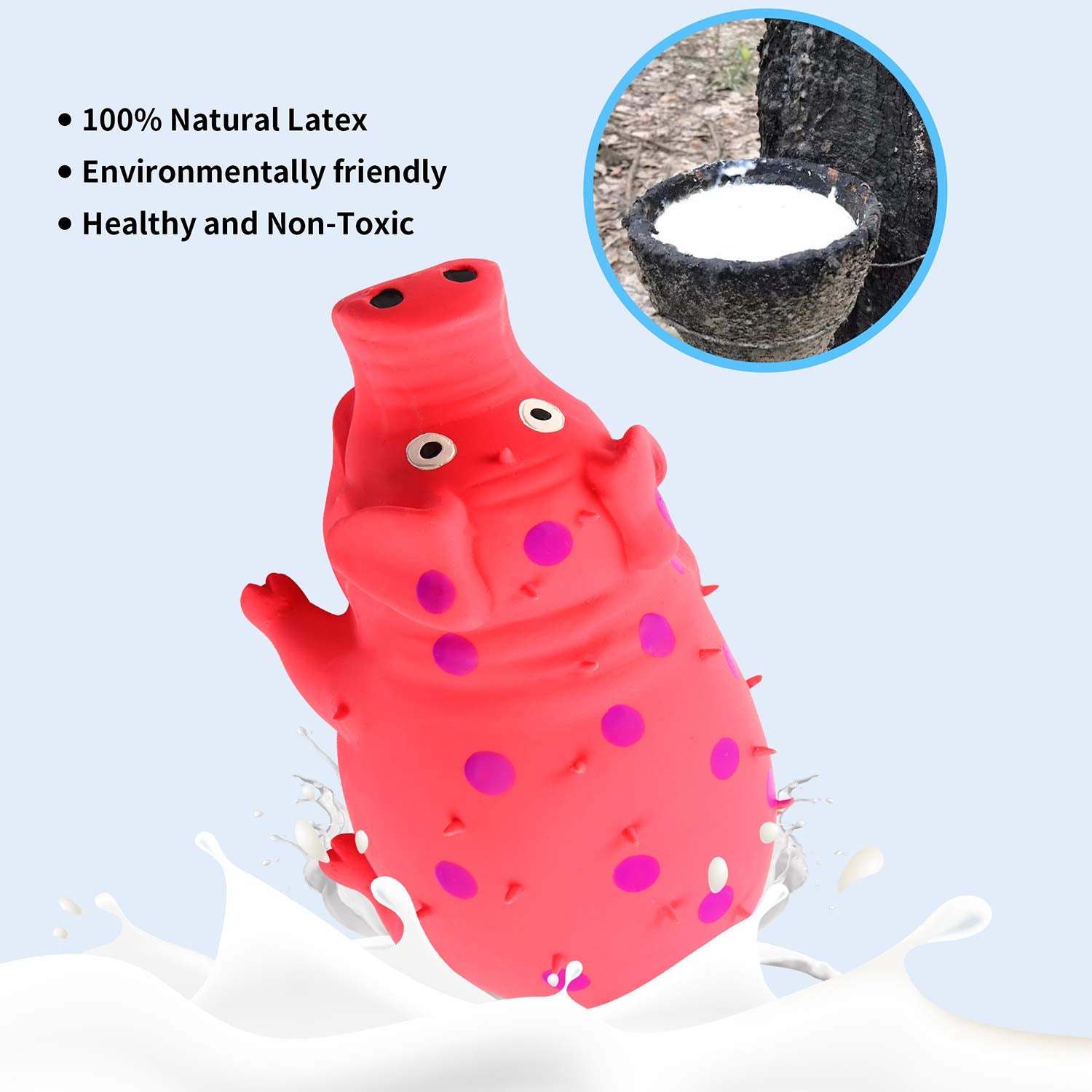 Squeaky Pig Dog Toys, 2 Pack Grunting Pig Dog Toy That Oinks Grunts For Small Medium Large Dogs, Durable Rubber Pig Squeaker Dog