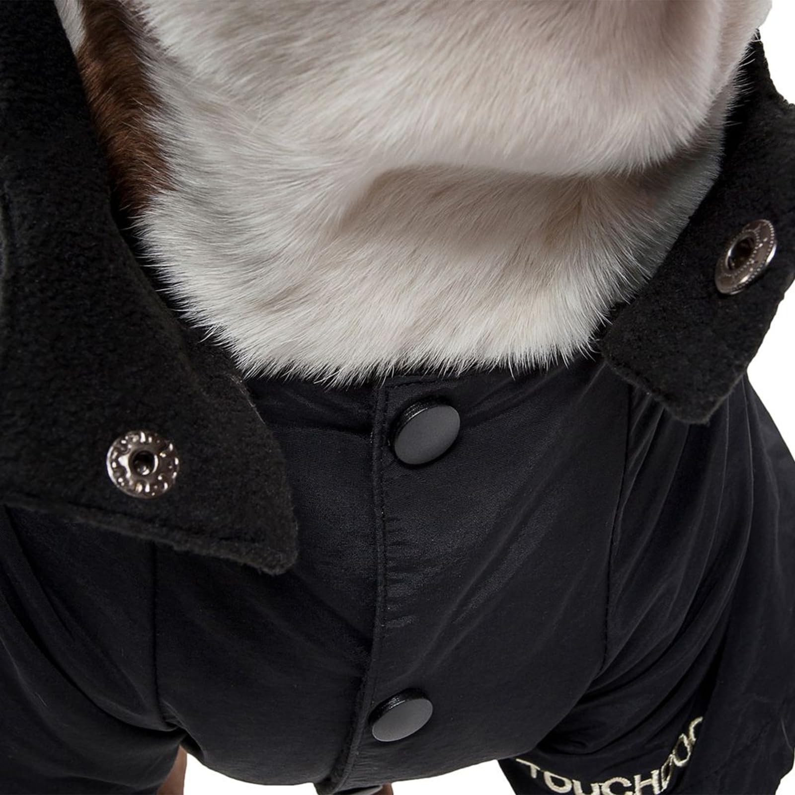 TOUCHDOG 'Mount Pinnacle' Waterproof and Windproof Fashion Designer Insulated Pet Dog Coat Ski Jacket Hooded Raincoat, Large, Black