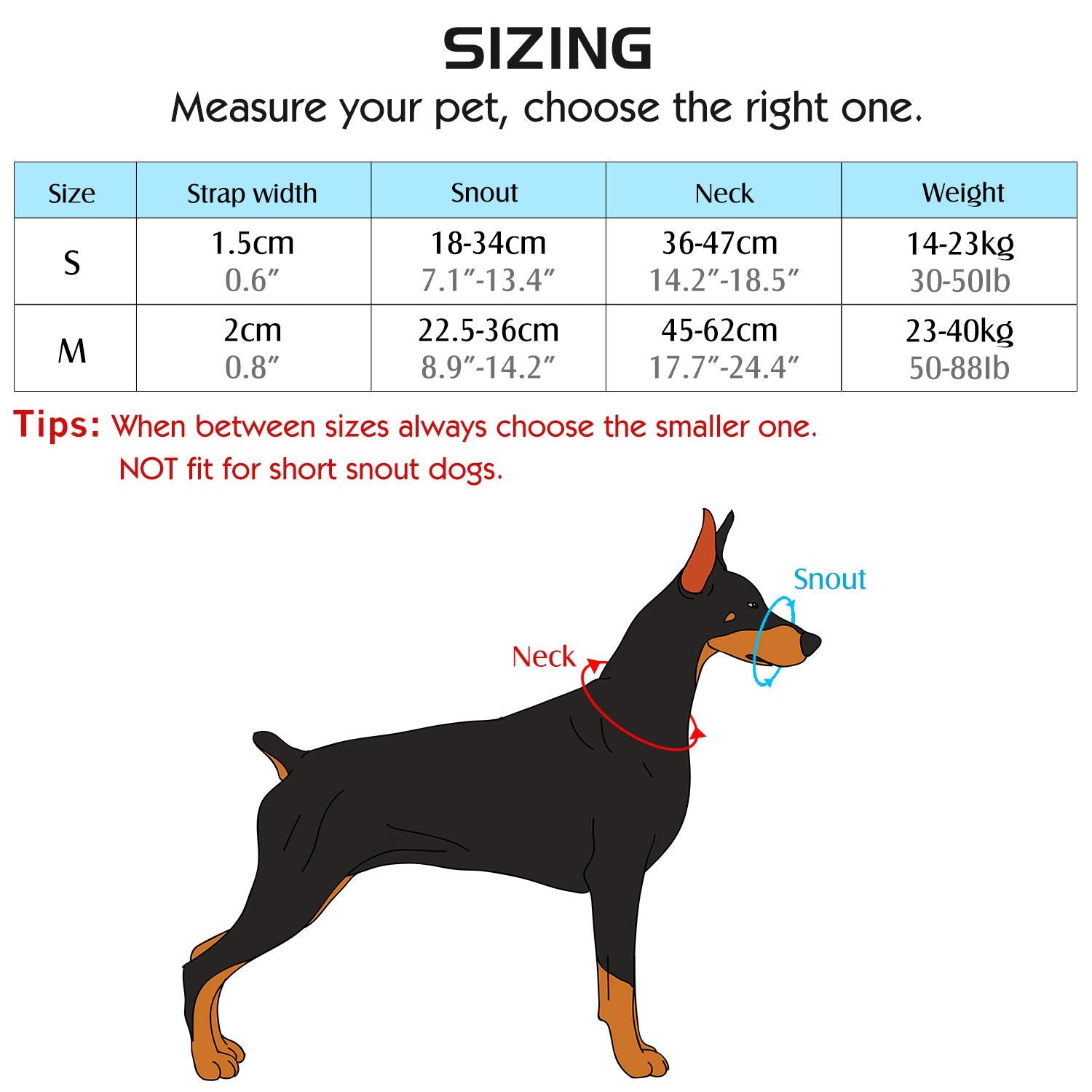 Pawaboo Dog Muzzle, Head Halter Collar For Dog, Pet Dog Nylon Reflective Adjustable Loop Anti-Biting Barking Control Easy Fit Dog Stops Dog Pulling Head Leash, Small Size, Black