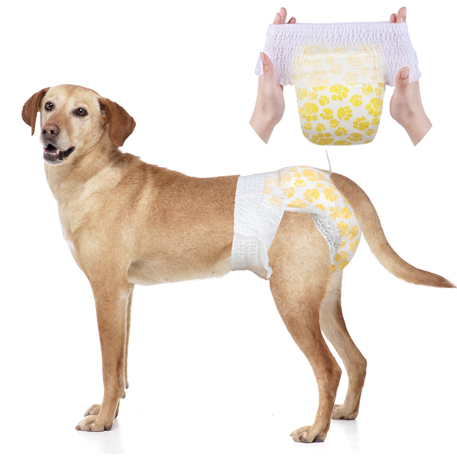 Dono Dog Diapers Female For Large Dogs With Stretchy Waist, Disposable Pull Up Full Wrap Puppy In Heat Period Diapers, 360 Leak-