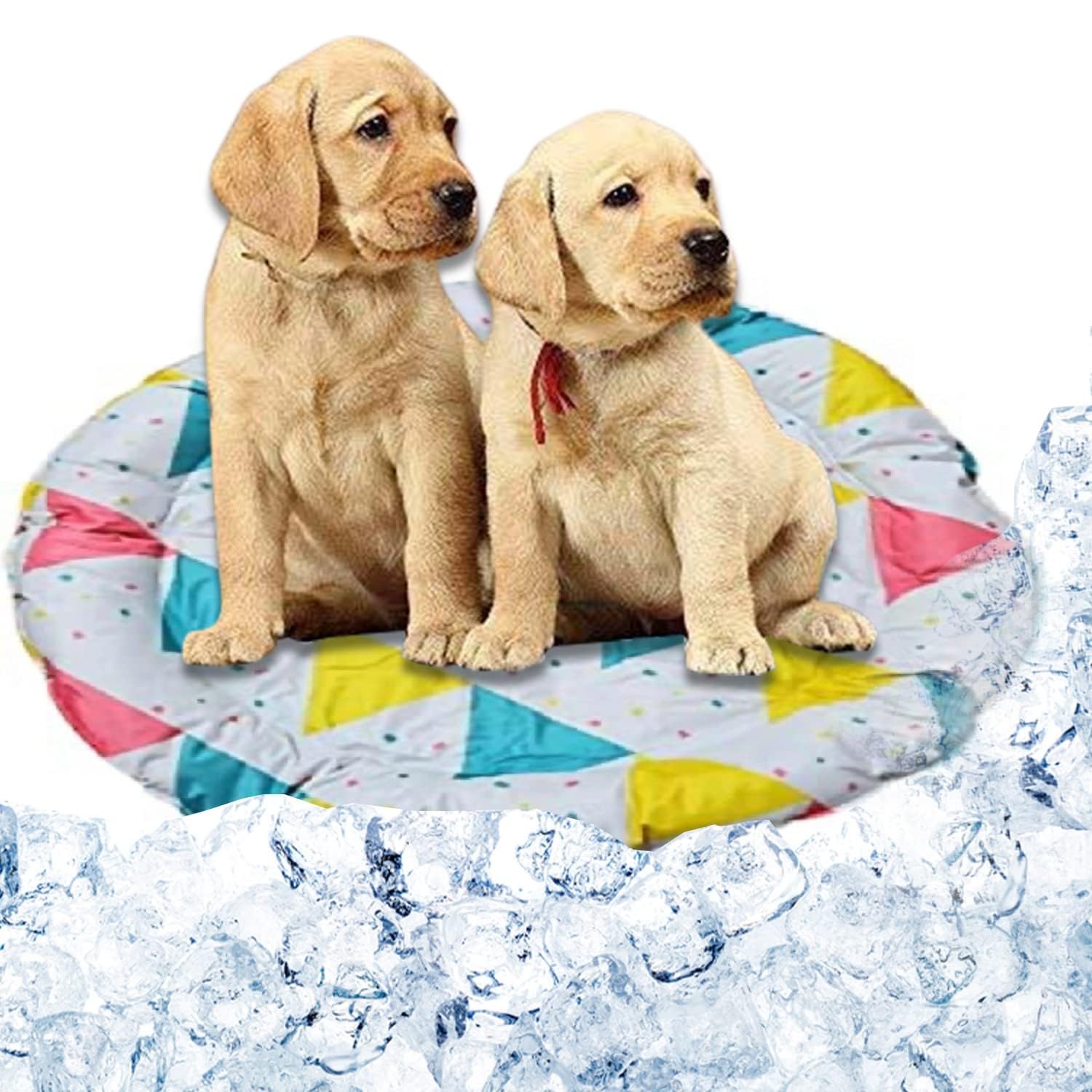 D&C Paws Pet Cooling Mats | Reusable & Breathable Ice Cooling Blanket Waterproof Pet Sleeping Pad Bed for Home & Travel (White T