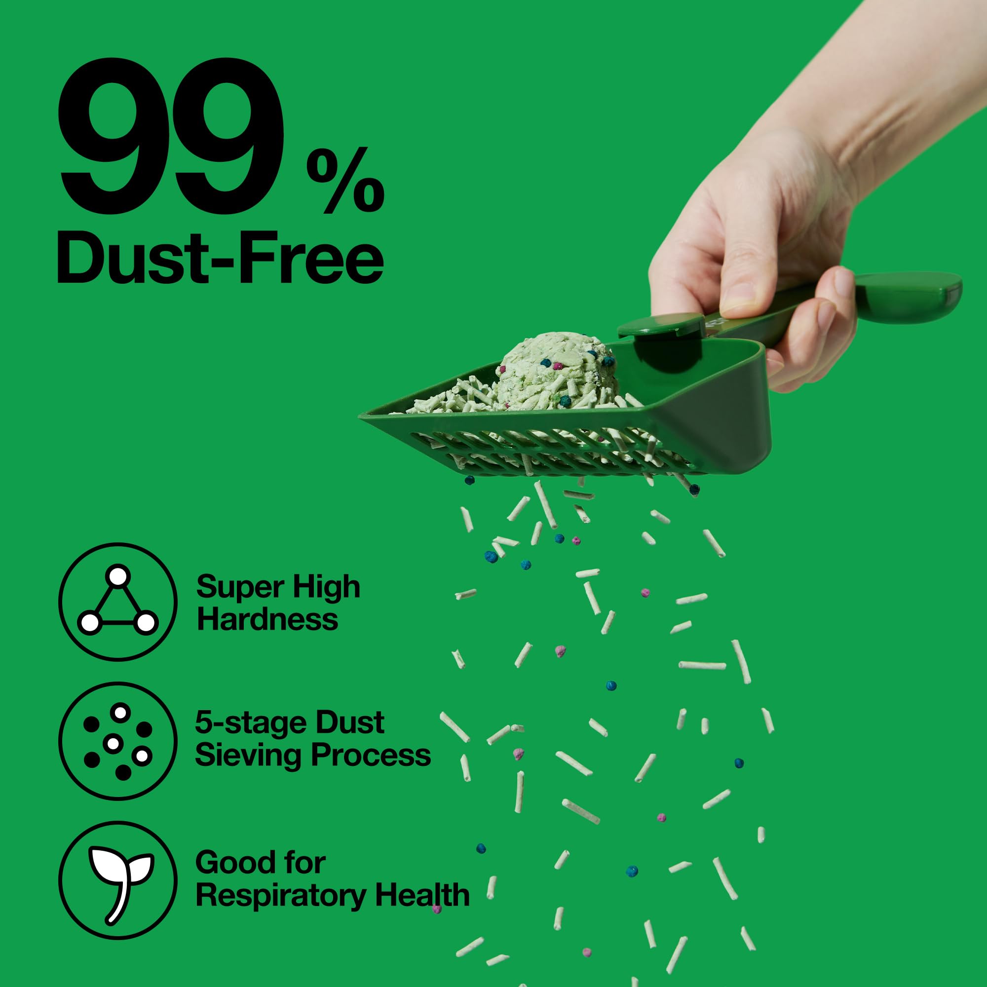 Vetreska Tofu Cat Litter, Natural Kitty Litter Strong Clumping Flushable Cat Litter Pellets Ultra Absorbent, Odor Control, Dust-