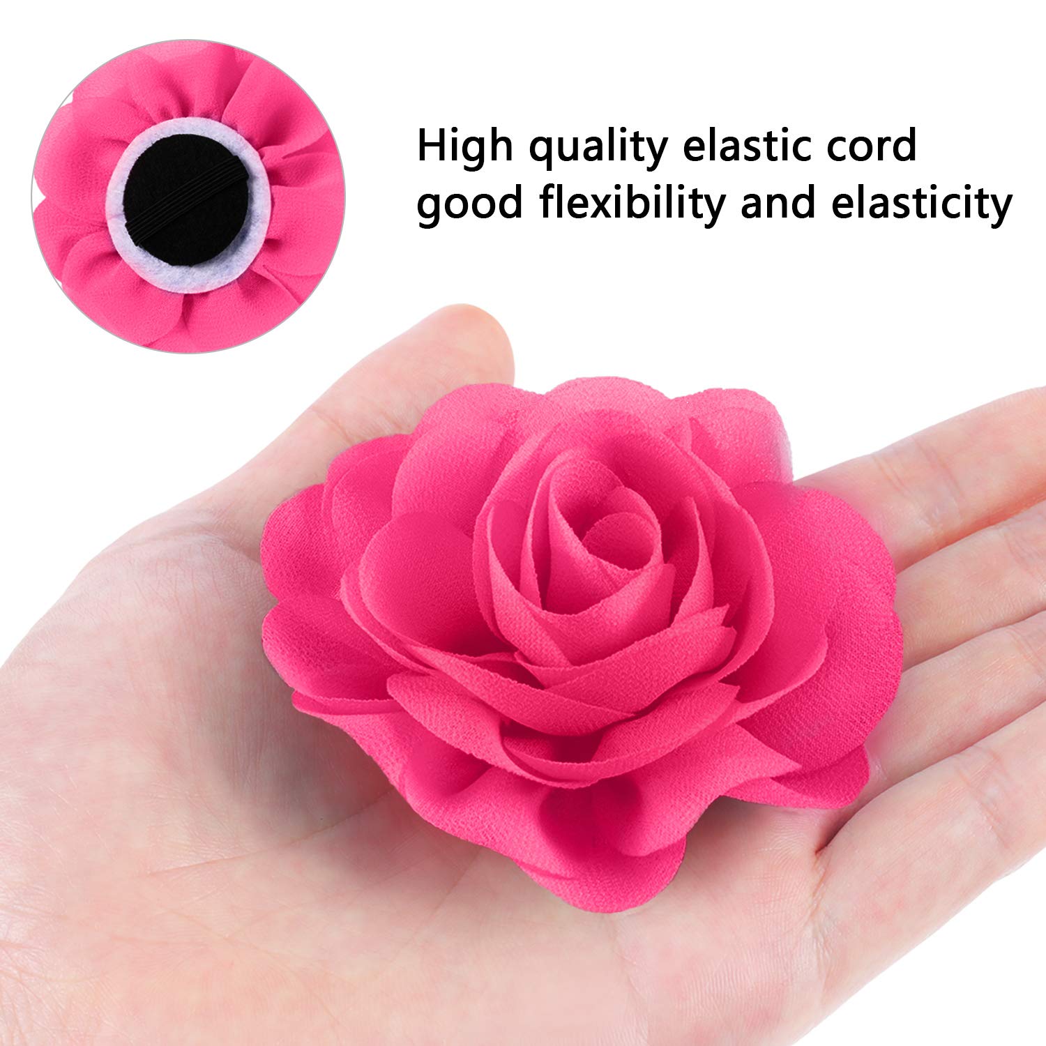 4 Pieces Dog Flower Bow Collar Multicolored Pet Bow Collar Dog Charms Flower Set For Puppy Dog Collar Cat Pet Grooming Accessories (Red, Rose Red, Light Pink, Milk White)