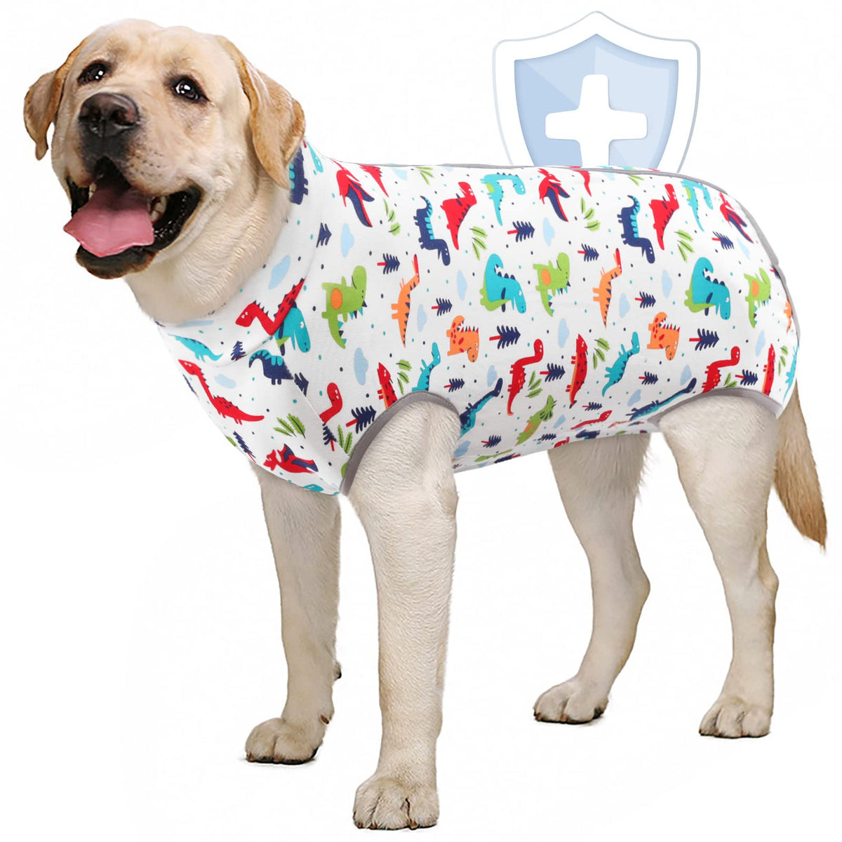 Aofitee Dog Recovery Suit, Surgical Recovery Suit For Dog Female After Spay, Dinosaur Dog Recovery Shirt For Abdominal Wounds, Anti Licking Dog Onesie Jumpsuit E-Collar Cone Alternative