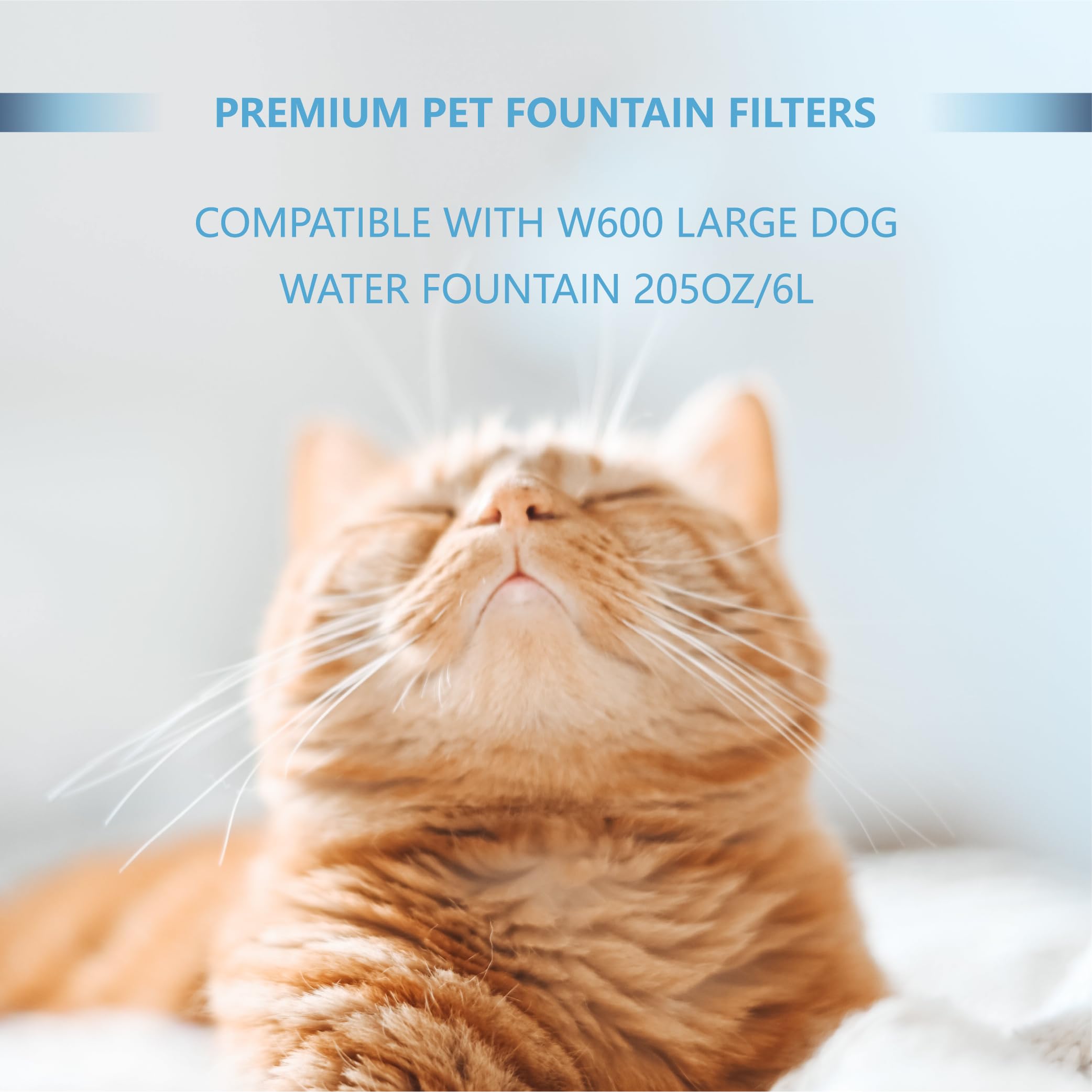 Toggath Cat Fountain Charcoal Replacement Filters Compatible With W600 Large Dog Water Fountain 205Oz/6L Automatic Pet Dog Water