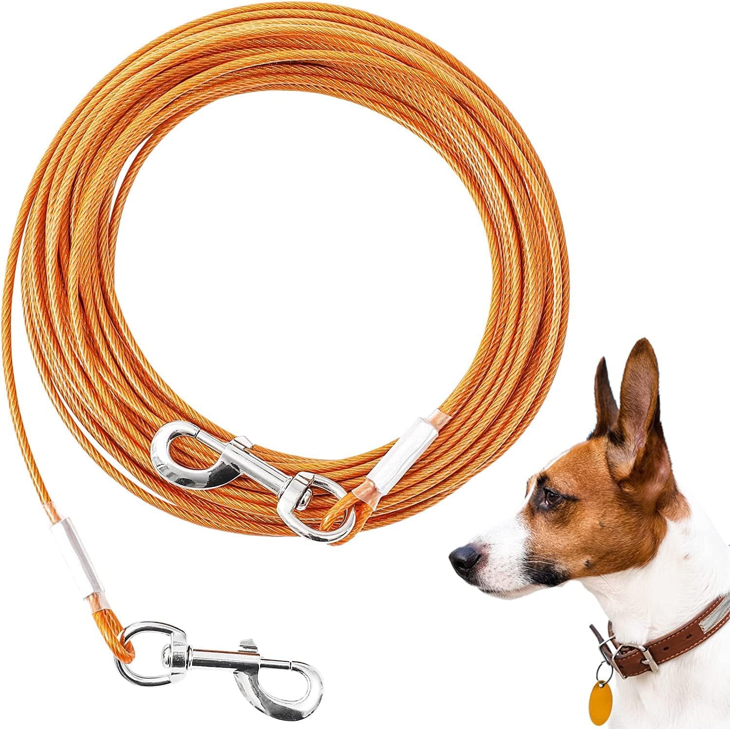 Mi Metty Dog Tie Out Cable,10Ft Dog Lead-Heavy Duty Tie Out Cable For For Large Dogs Up To 125Lbs-Dog Chain For Yard-Outside Dog