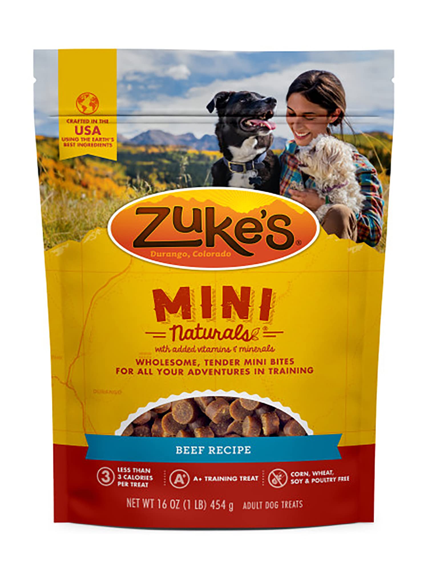 Zukes Mini Naturals Training Dog Treats (16 Ounce (Pack of 2), Beef)