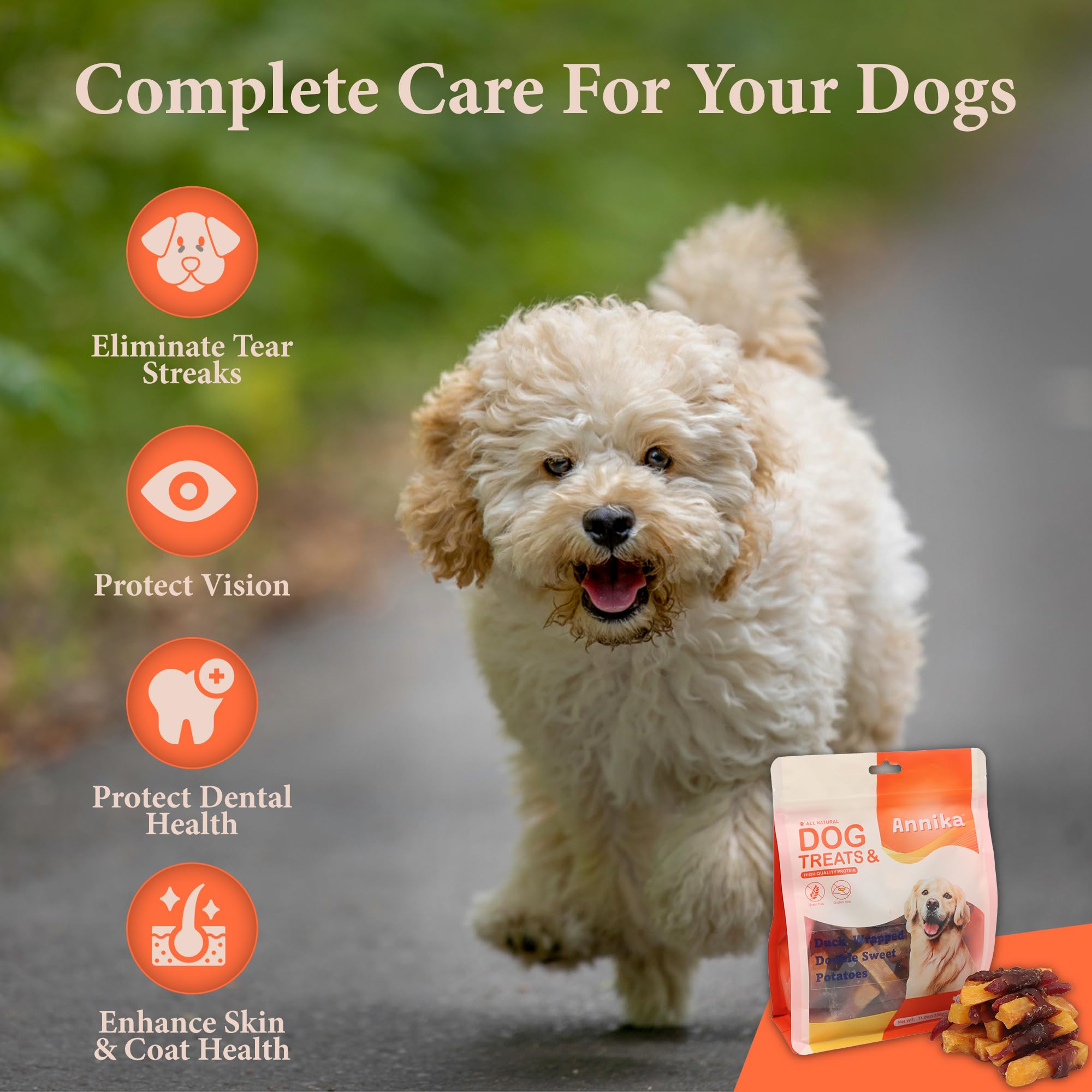 Duck Wrapped Double Sweet Potato Dog Treats - High Protein, Low Fat Chews for Training - Sweet Potato Jerky Dog Treats for Small