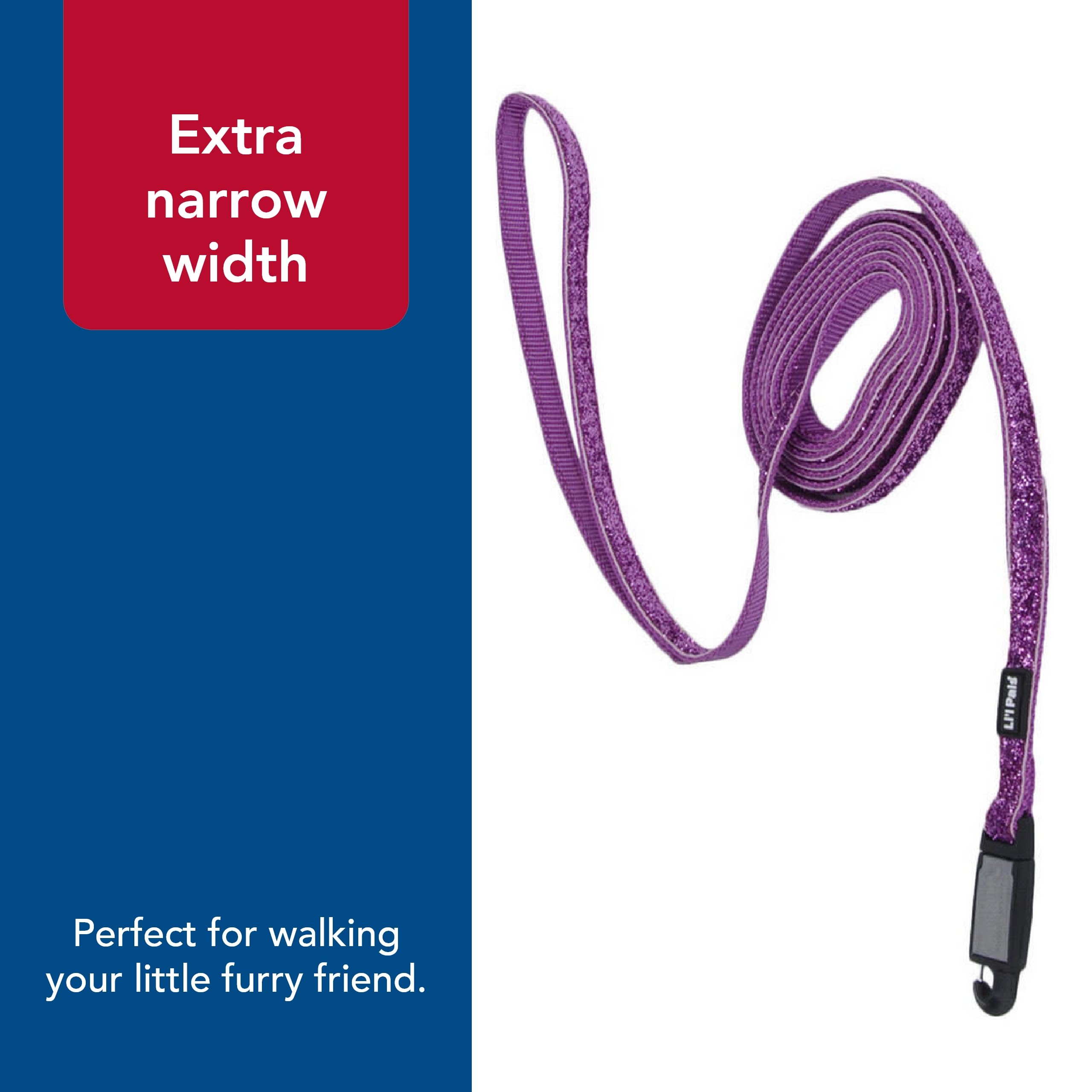 Coastal Pet Li'l Pals Dog Leash with Glitter Overlay - For Walking Small Pets - Ensures Comfortable Stroll - Lightweight Leash w