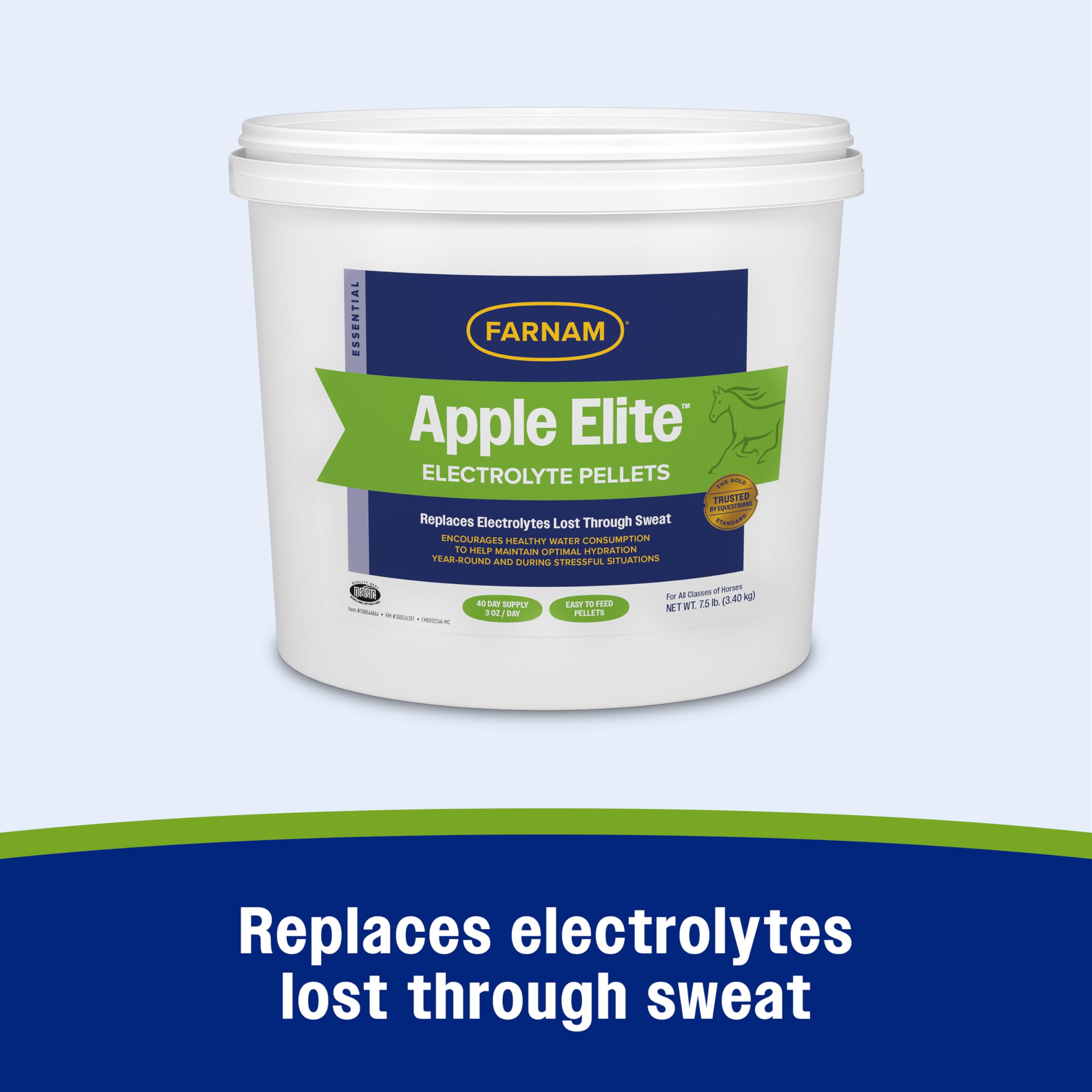 Farnam Apple Elite Electrolyte Pellets, Replaces Minerals Lost in Sweat During Exercise, Extreme Weather and Stressful Condition