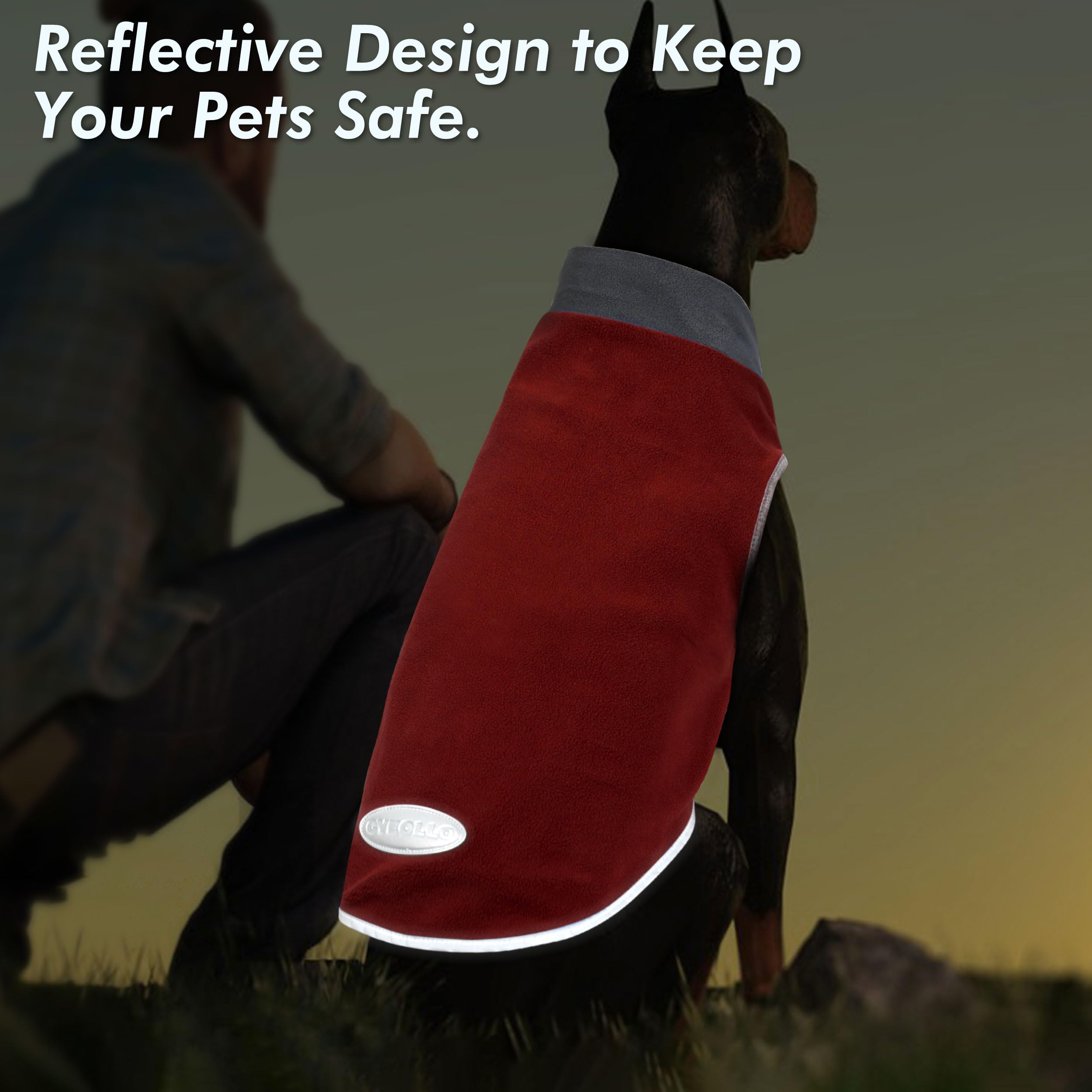 Cyeollo 2 Pack Dog Sweater Sweatshirt Stretchy Soft Fleece Vest Pullover With Reflective Stripe Dog Jacket Lightweight Pet Cloth