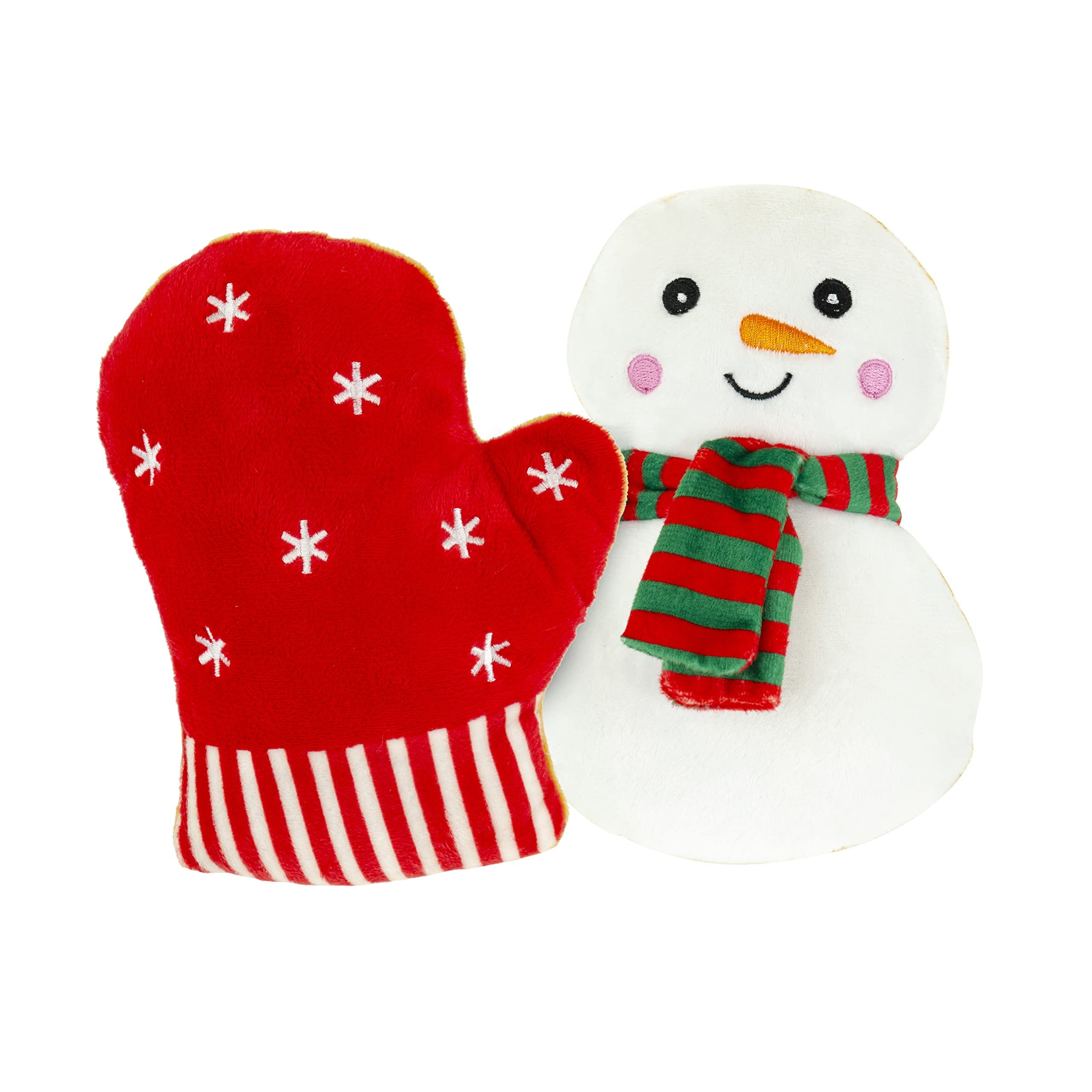 Giftable World Holiday Plush Pet Toy Fun For Christmas Designs With Squeaker Dog Chew Toy (6'' Holiday Snowman Cookies 2 Pcs)